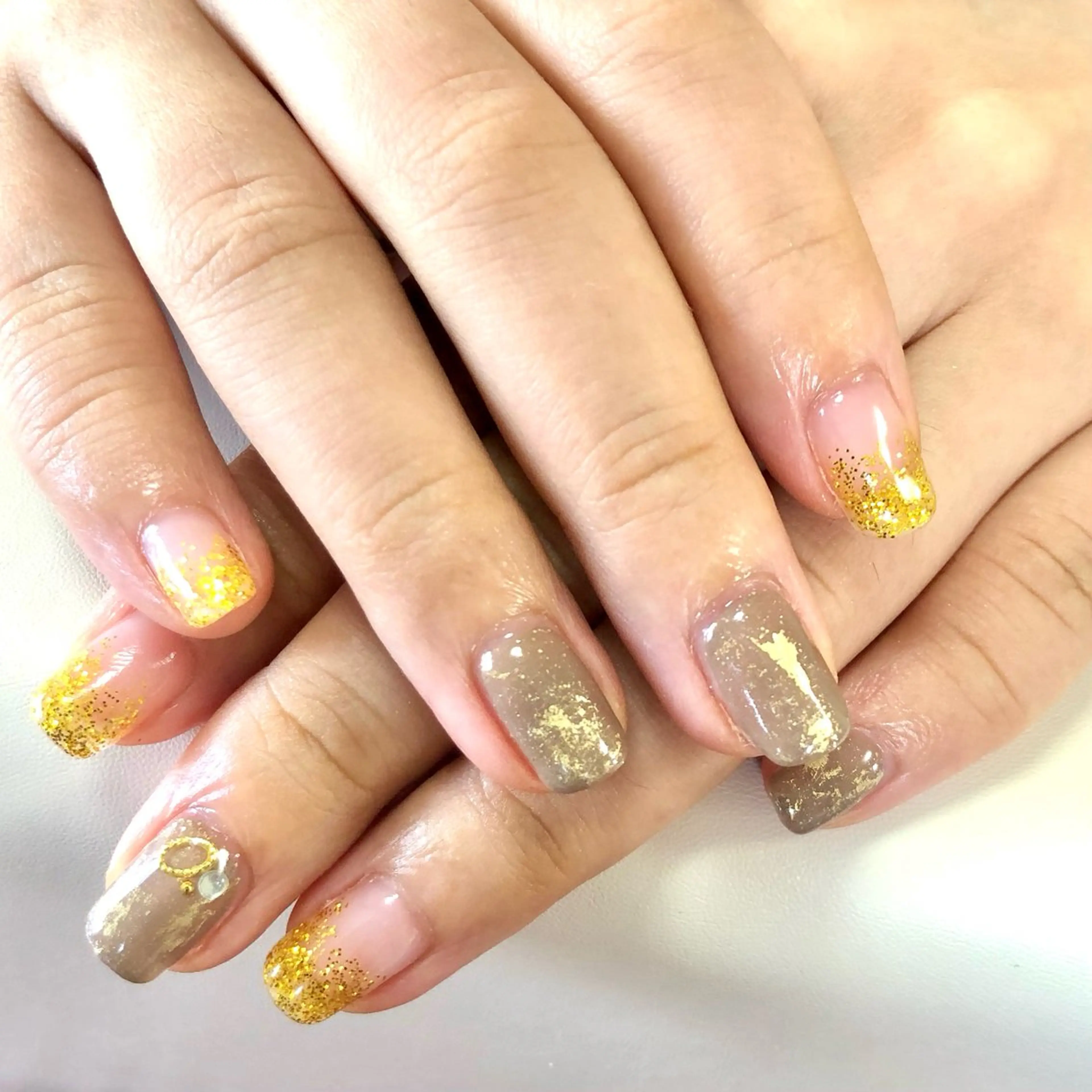 ネイル ブラウン ジェルネイル ゴールド 冬ネイル meeho所属・salon *meehoのネイルデザイン