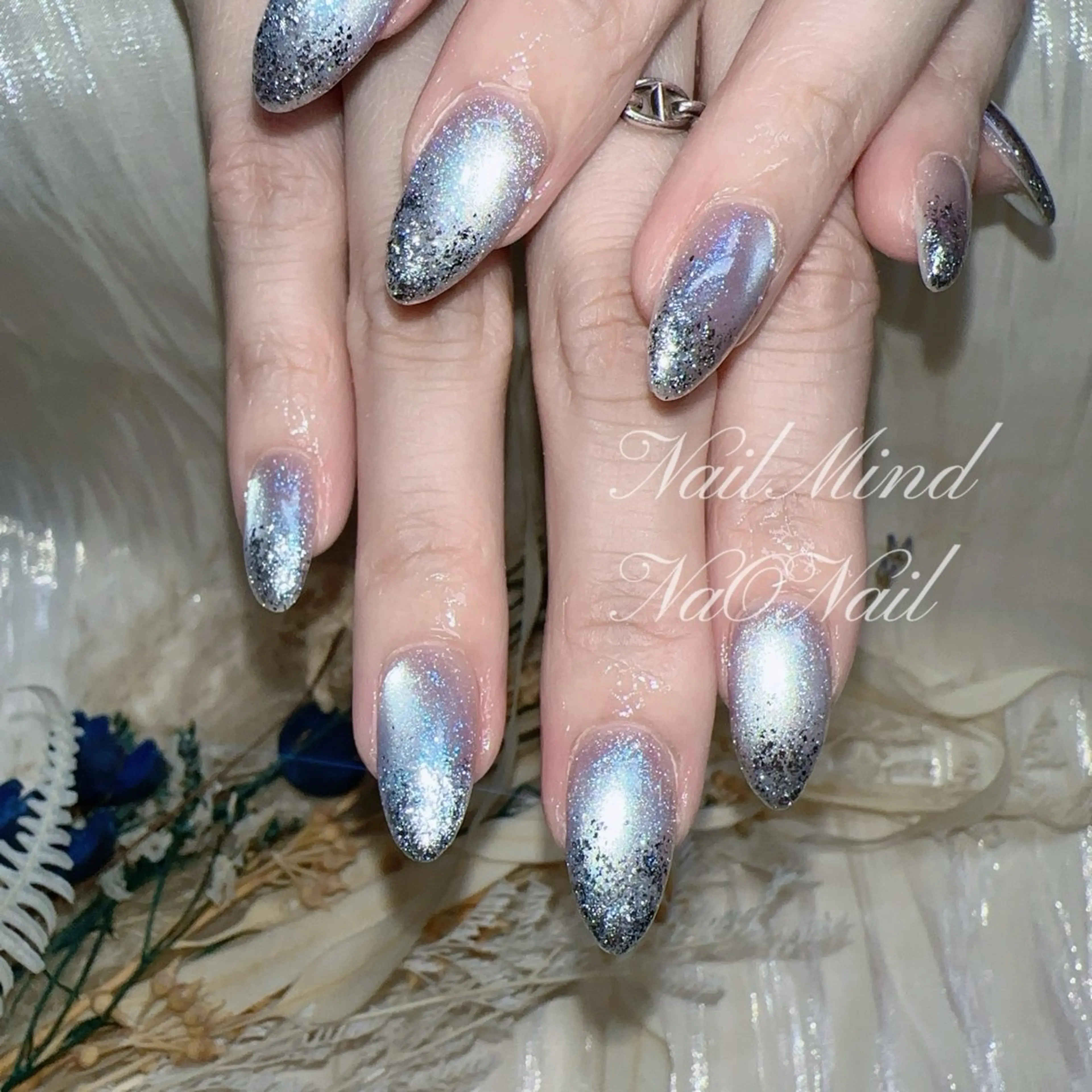 ネイル ラメ(グリッター) ラメグラデーション ハンドネイル NaO Nailのネイルデザイン