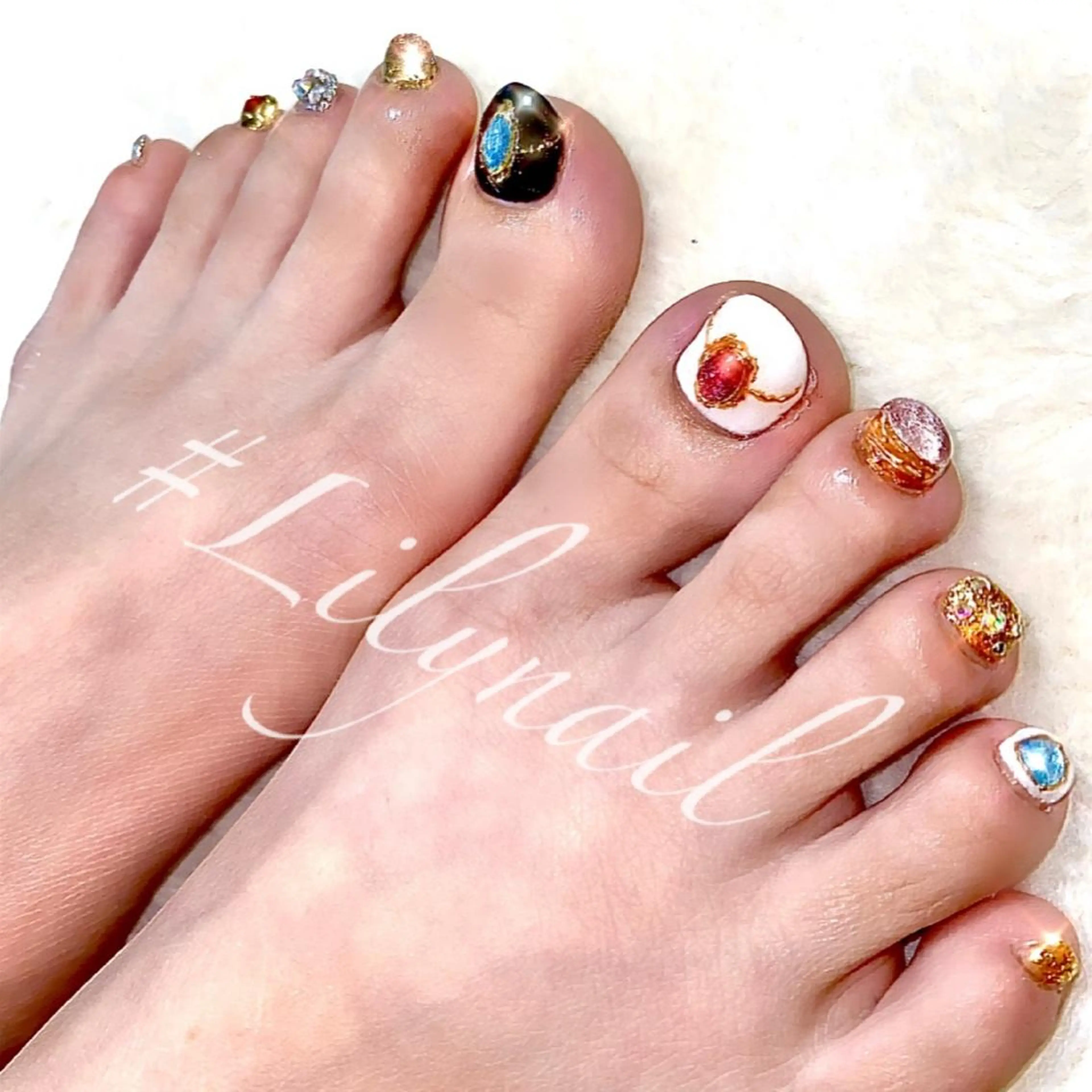 ネイル フットネイル #Lilynail ﾊﾙｶのネイルデザイン