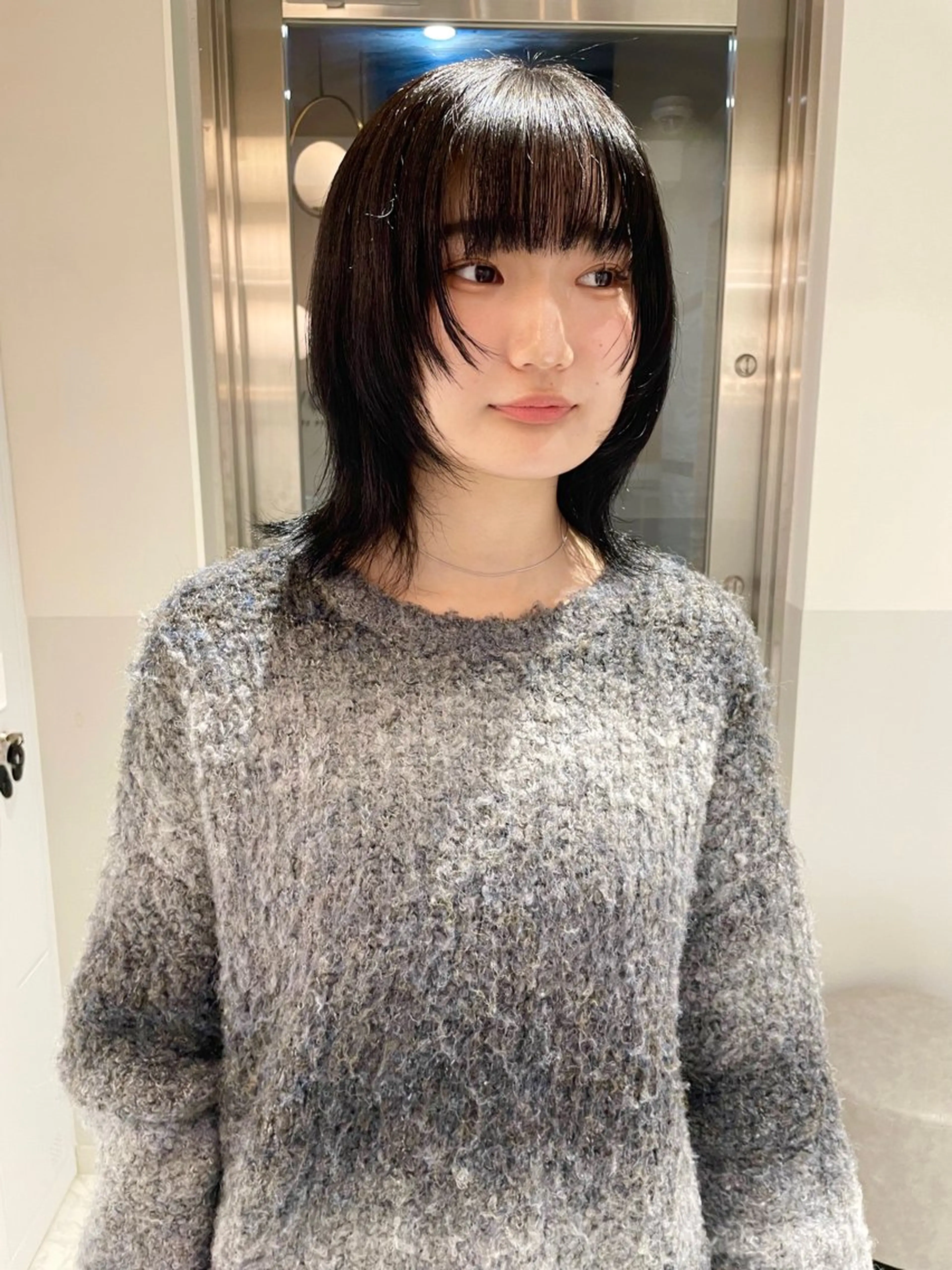 ミディアム カラー カット ヘアカラー トリートメント satsuki ito/暖色、パーマのヘアスタイル