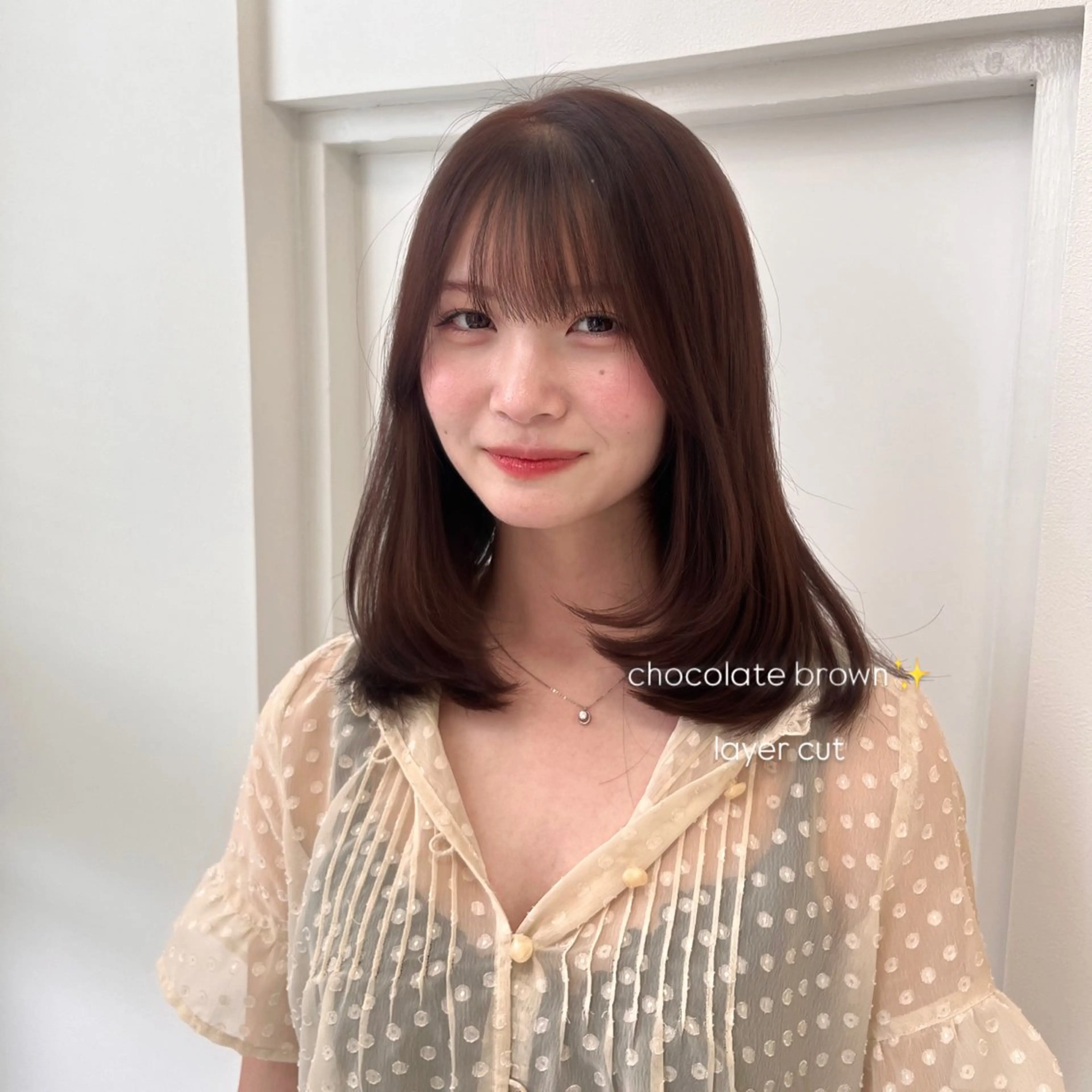 セミロング カット ヘアカラー トリートメント ♡ナチュラルガーリー ♡ベージュ♡RINAのヘアスタイル