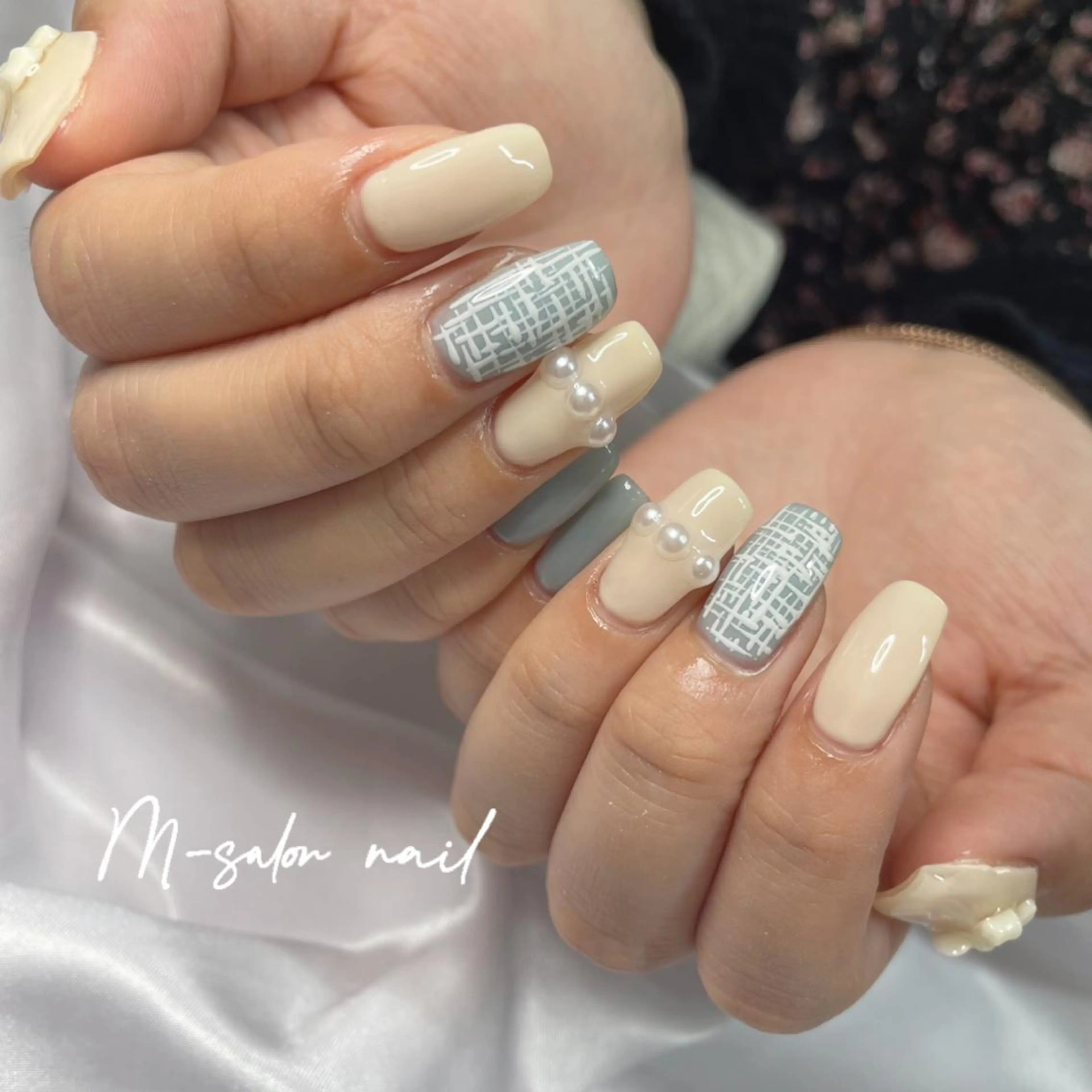 ネイル ツイードネイル ハンドネイル 韓国/網紅/パーツ M-salonのネイルデザイン