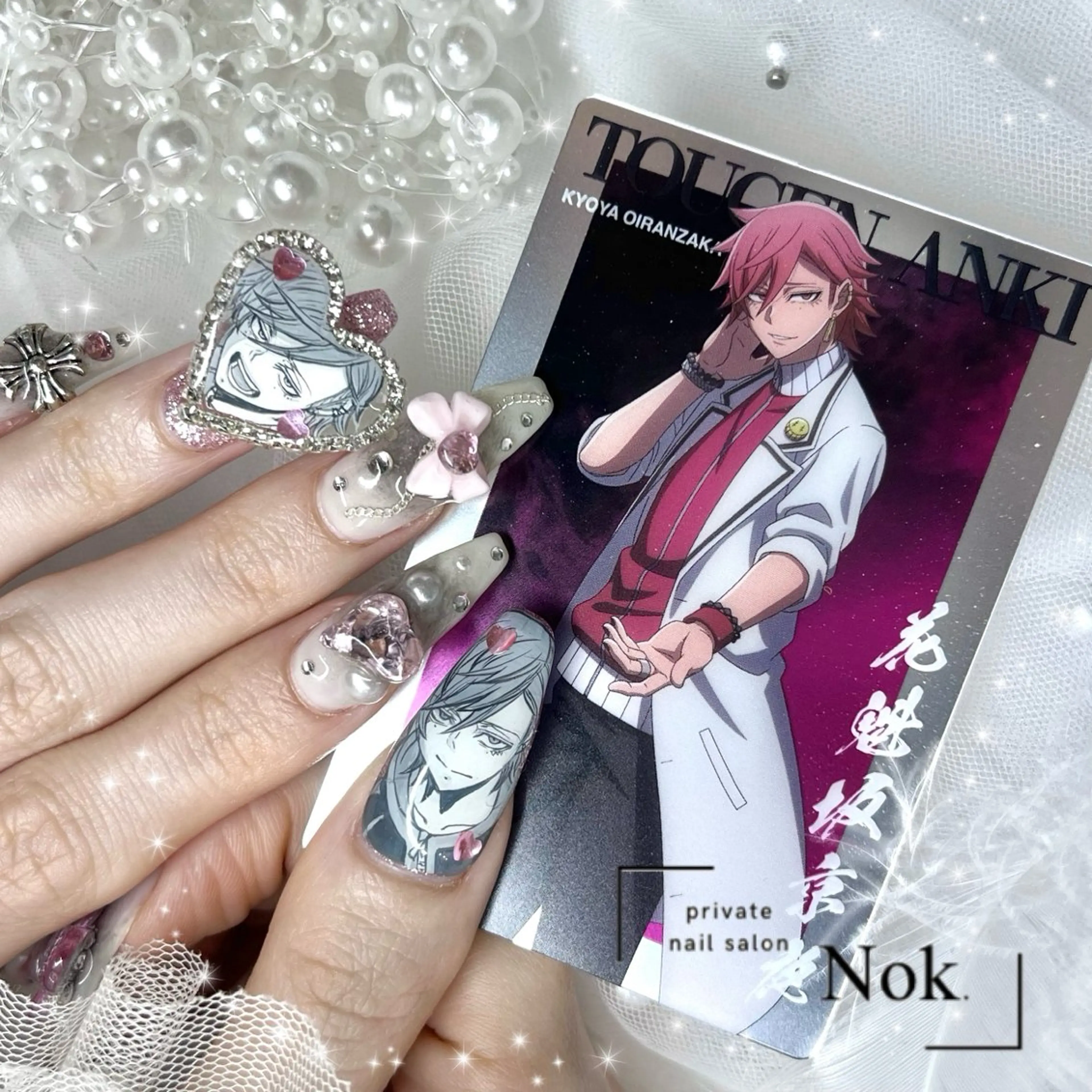 ネイル ハート ハンドネイル 池袋痛ネイル Nok. 渡辺のネイルデザイン