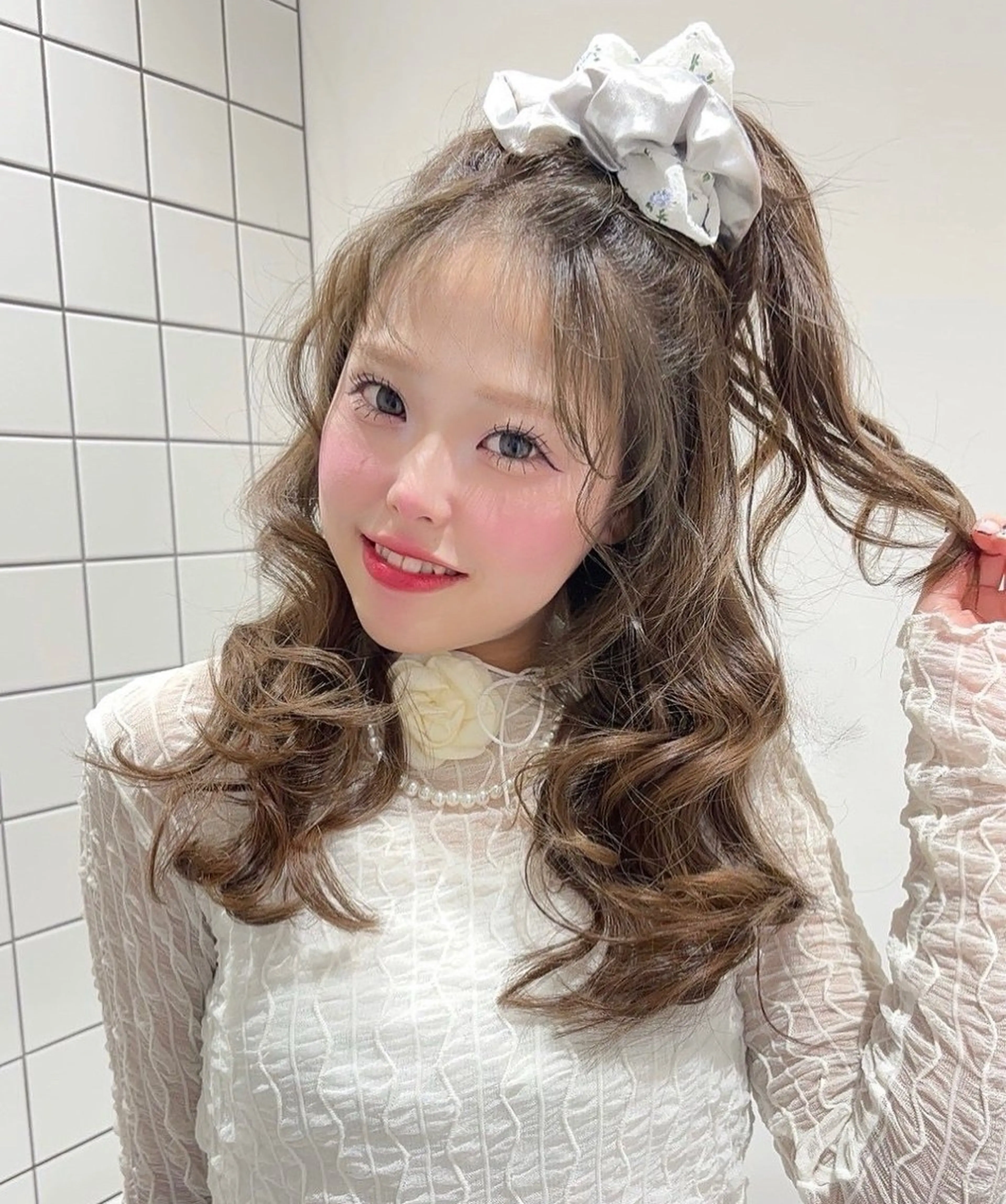 セミロング カラー 透明感カラー カットモデル 盛れるヘア♡MANAのヘアスタイル