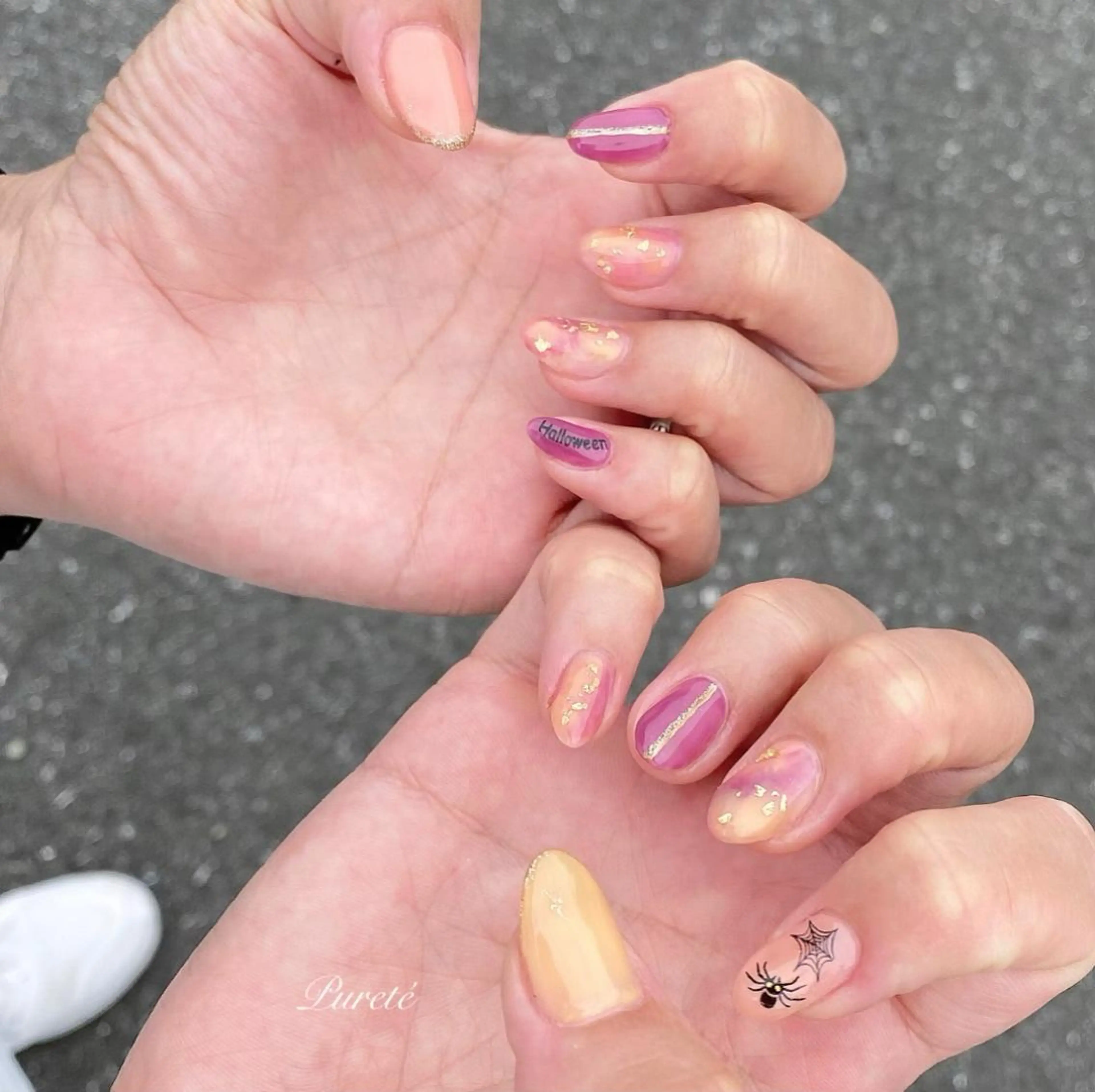 ネイル ハロウィン ニュアンスネイル ハンドネイル nailsalon Puretéのネイルデザイン