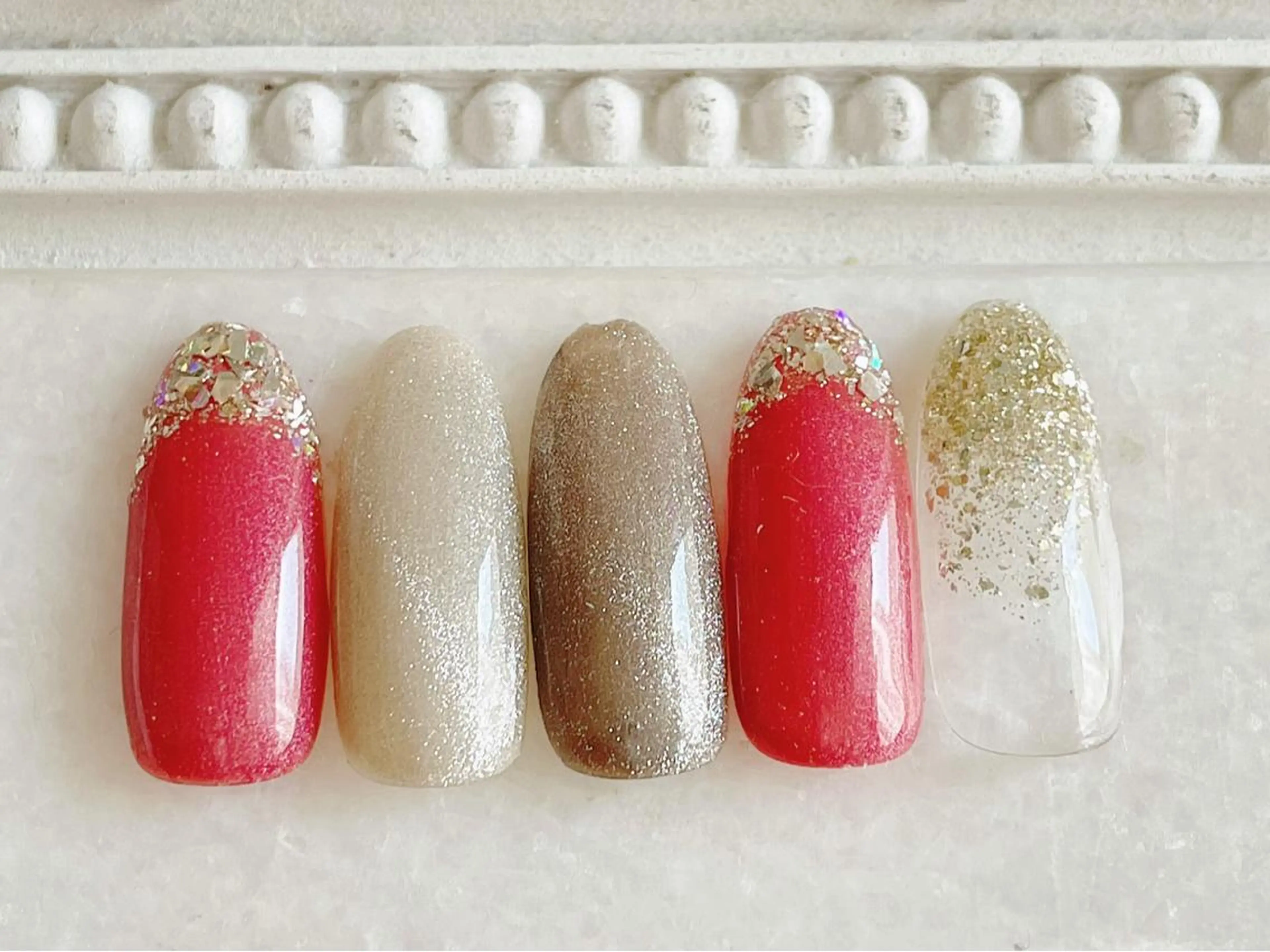 ネイル フレンチネイル ジェルネイル ガラスフレンチ マグネットネイル パラジェル ハンドネイル Satomi  のネイルデザイン