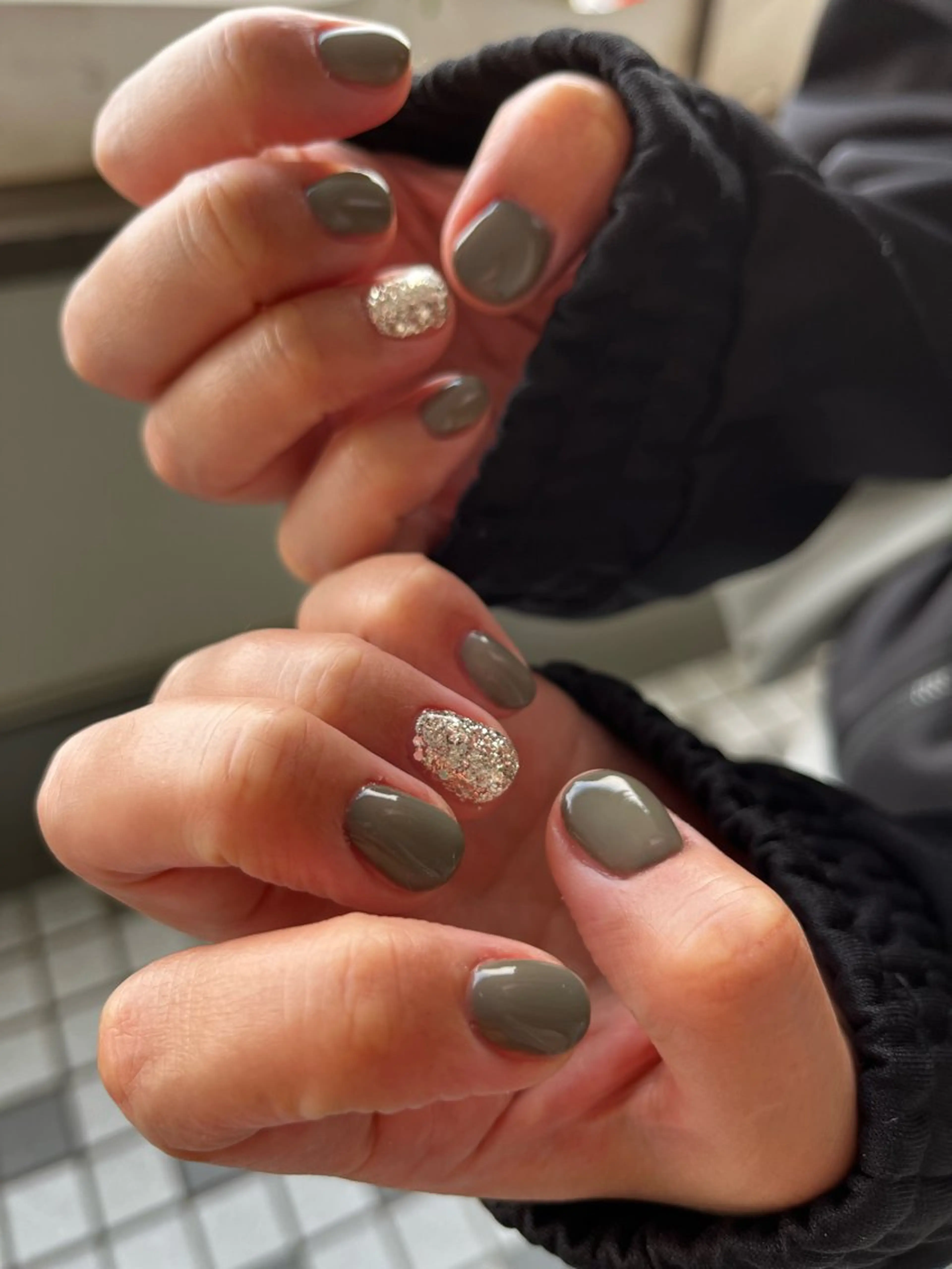 ネイル ラメ(グリッター) ワンカラーネイル ハンドネイル Momonails Ayanoのネイルデザイン