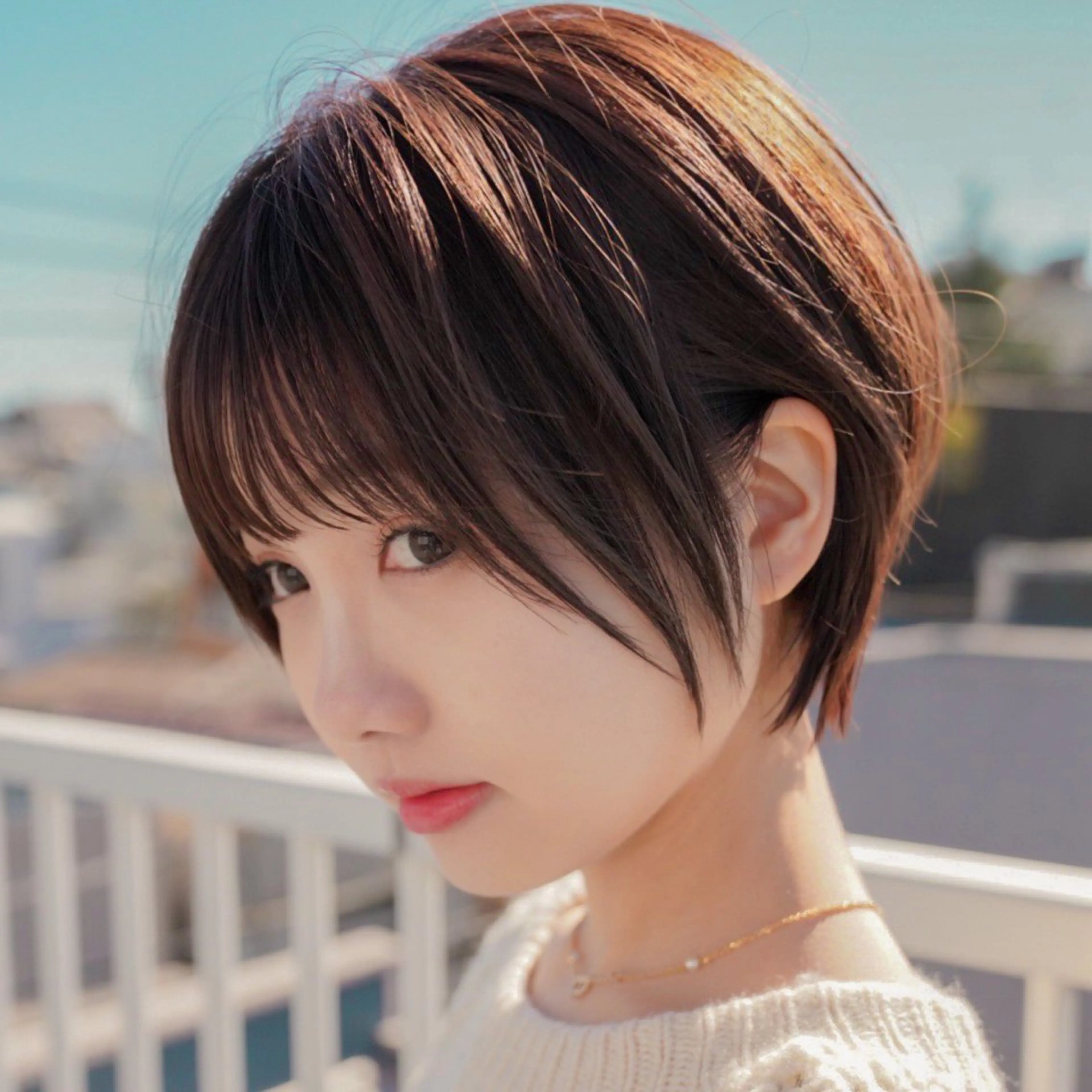 ショート カラー ショートボブ 丸みショート ハイライトカラー ボブ くびれヘア ショートヘア特化 YUTAのヘアスタイル