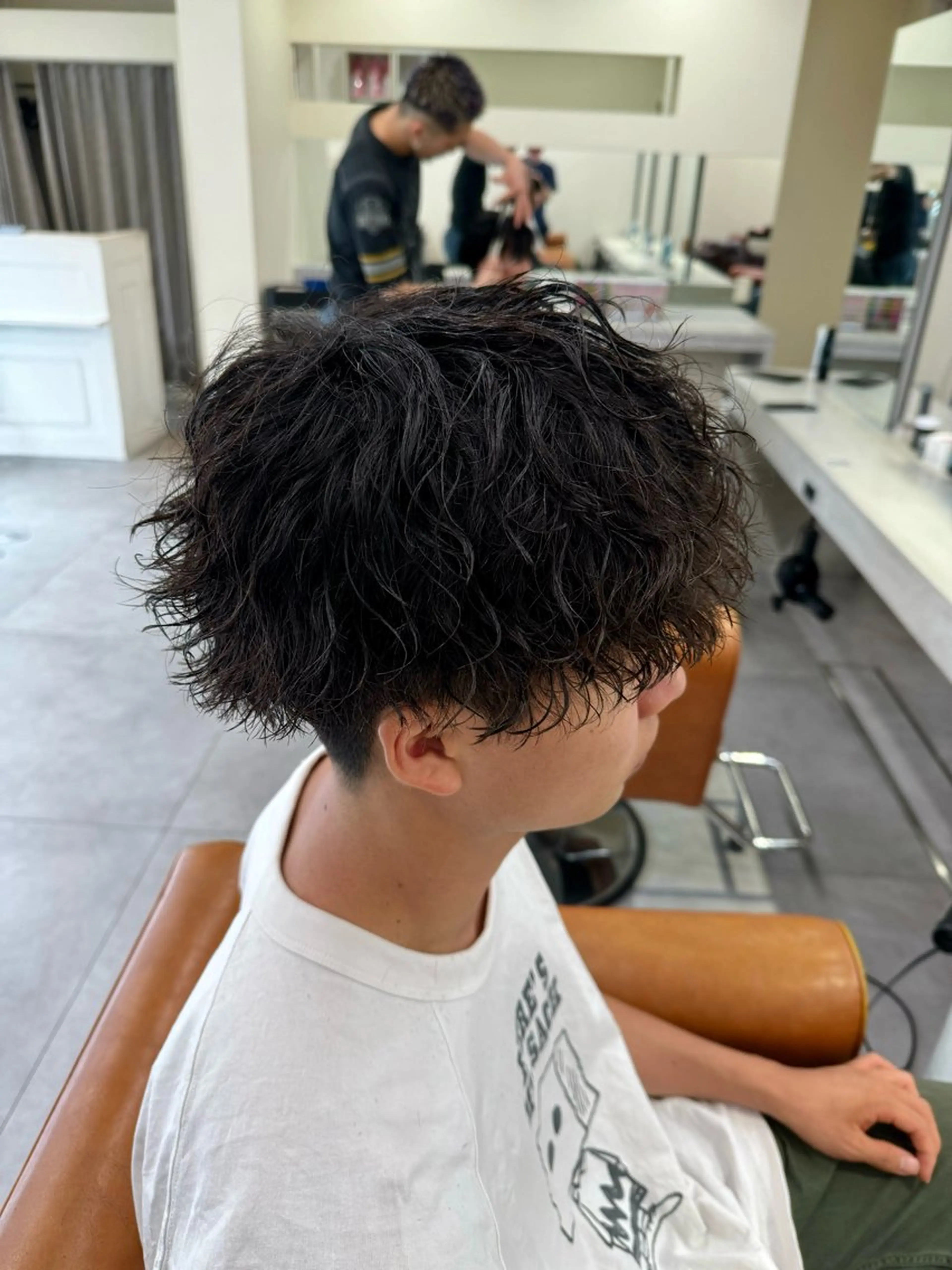 パーマ メンズ センターパート フェードカット マッシュ メンズパーマ メンズツイストパーマ カット パーマ パーマ/京都駅 /メンズ/藤井 翔のヘアスタイル