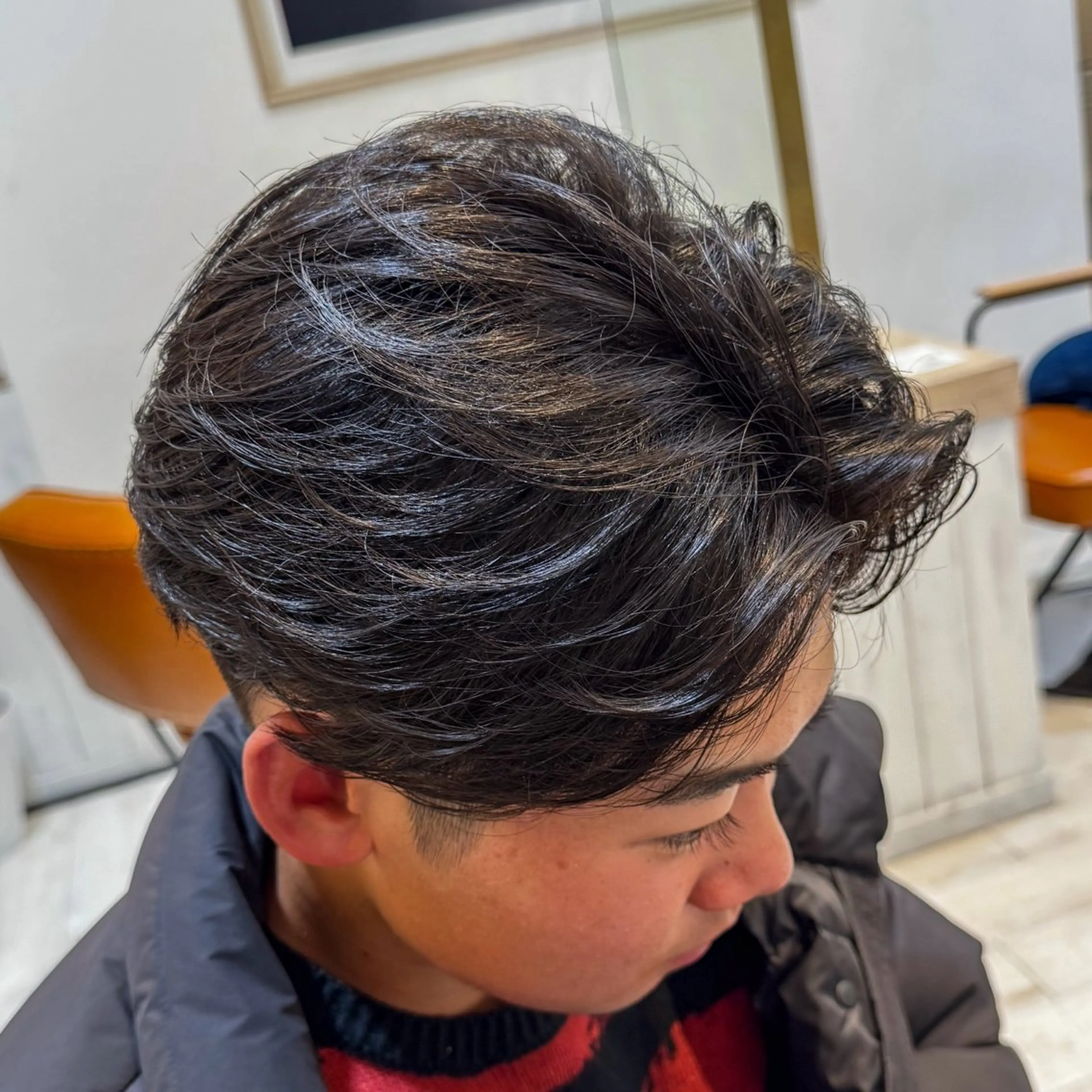 ショート パーマ メンズ メンズパーマ ニュアンスパーマ カット パーマ 吉田 新平のヘアスタイル
