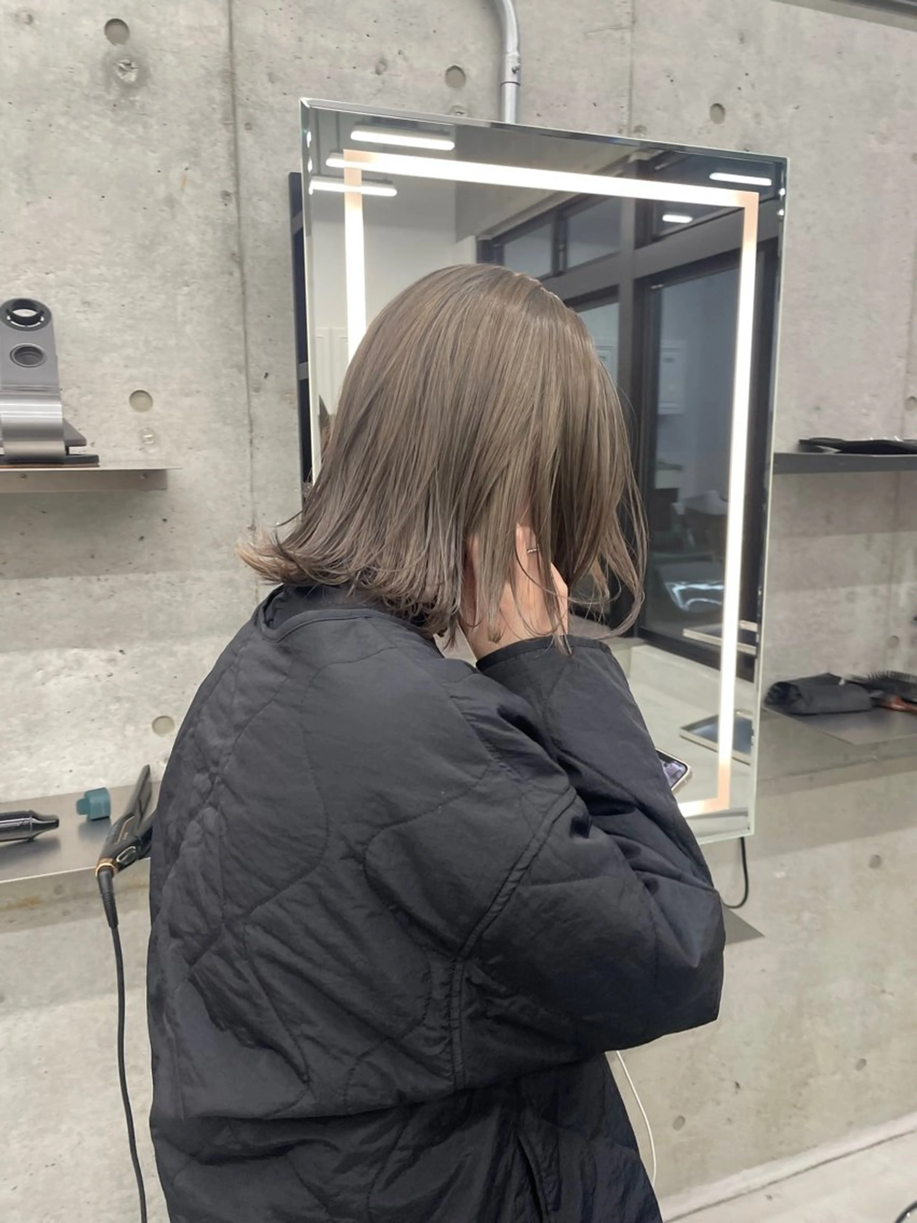 ミディアム カラー グレージュ オリーブグレージュ オリーブグレー 薬院浄水通/ショート /ボブ/rukaのヘアスタイル