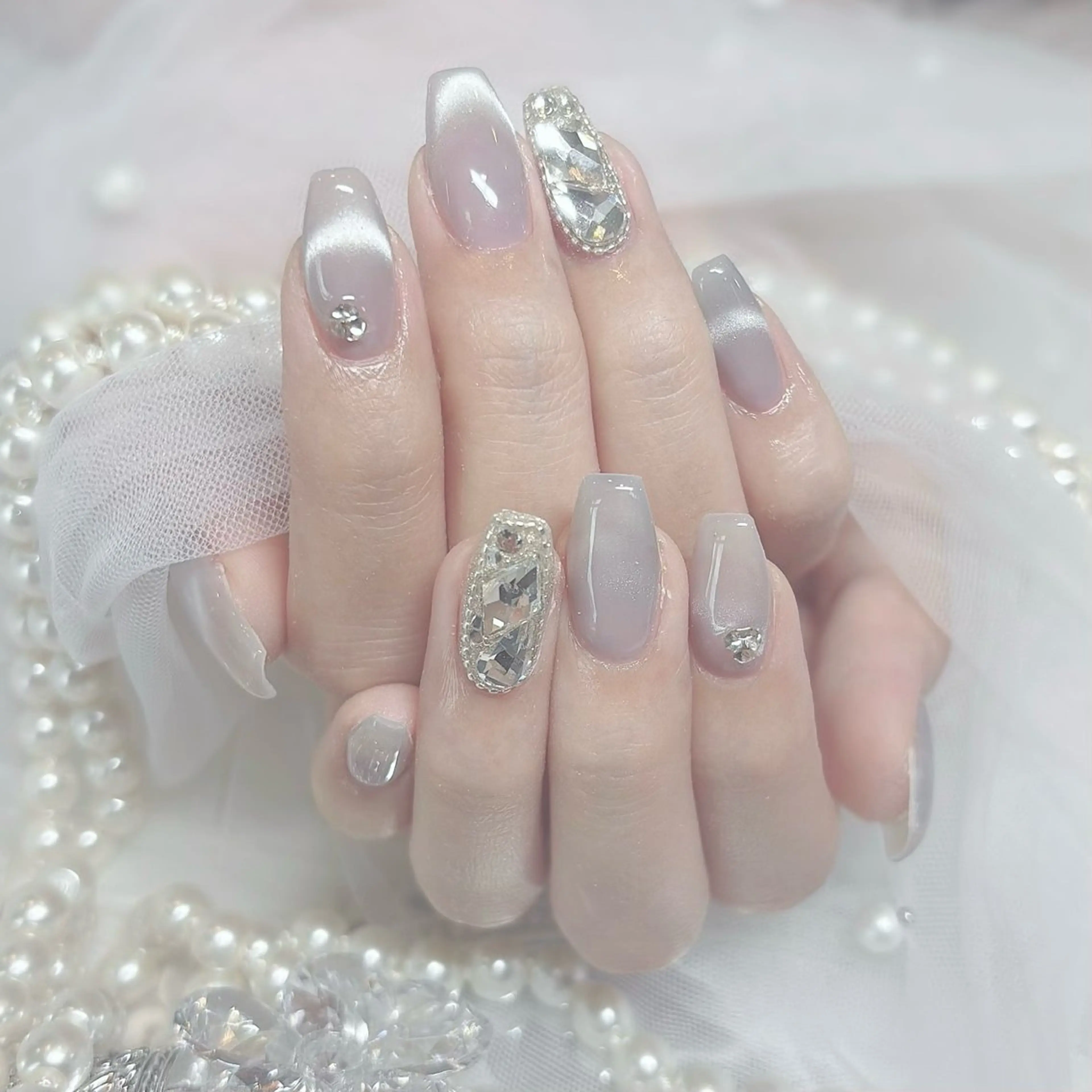 ネイル キラキラネイル ハンドネイル aba nail ♡ akuaのネイルデザイン