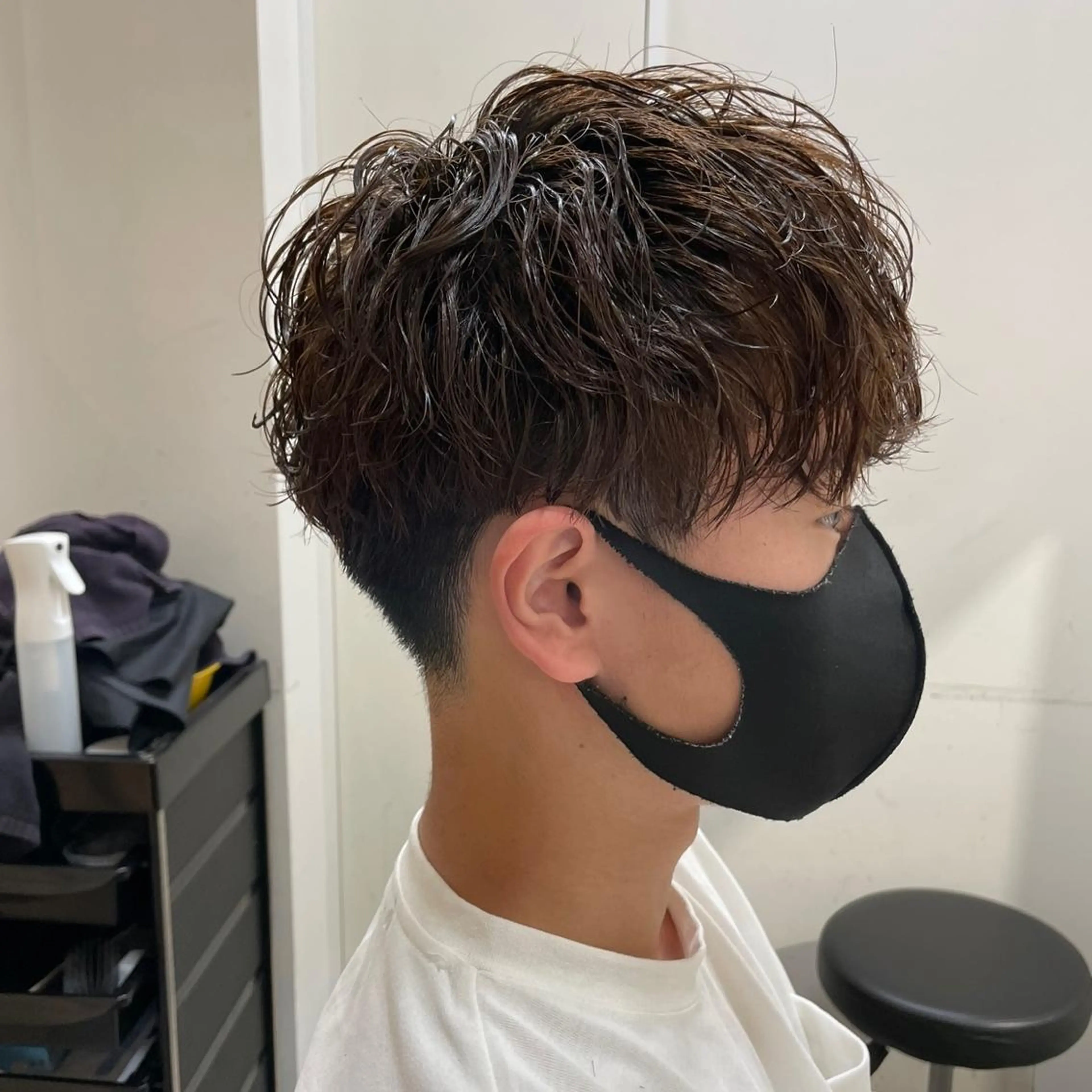 ショート パーマ カット パーマ 渋谷 メンズ 木下 仁来のヘアスタイル