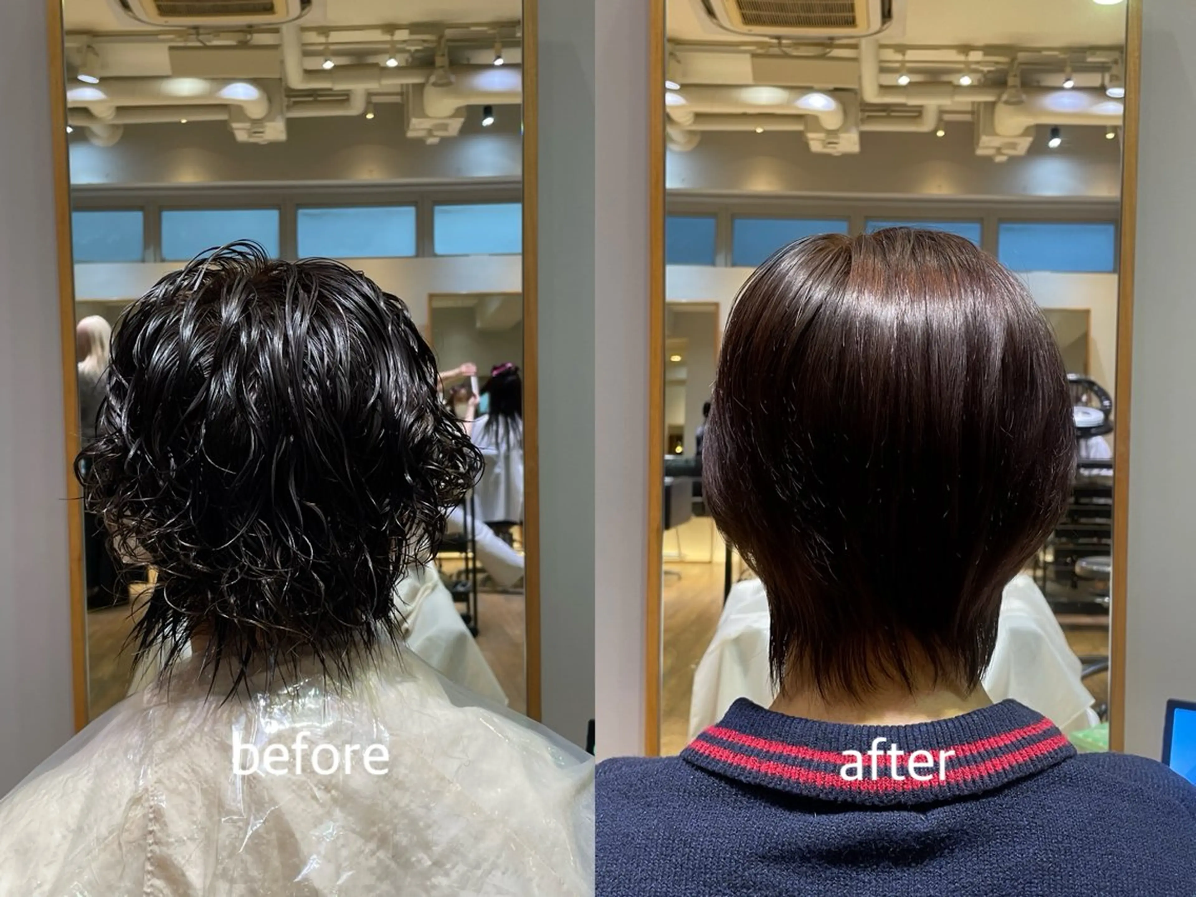 ショート パーマ 縮毛矯正 縮毛矯正/レイヤー /ひかるのヘアスタイル