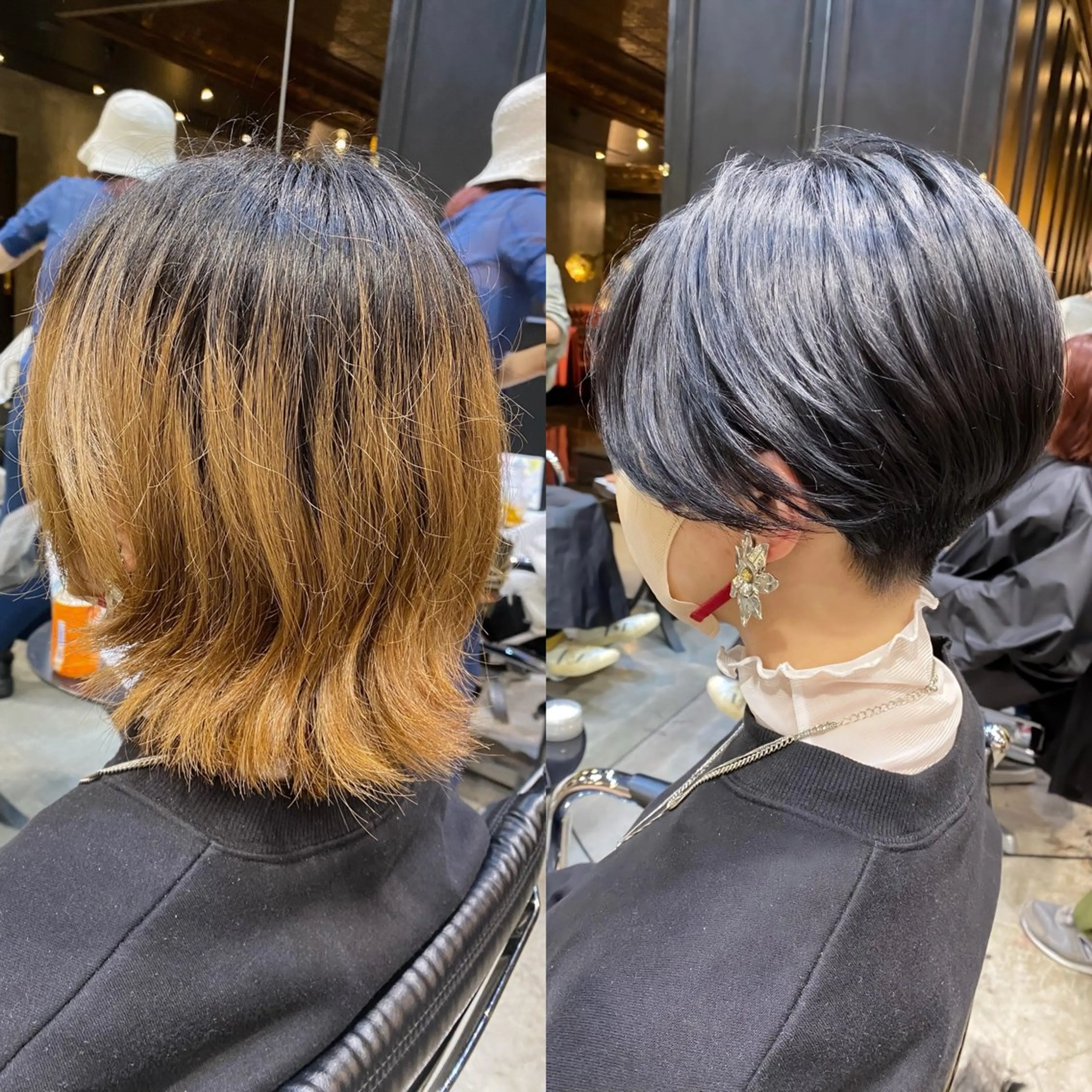 ショート カラー ハンサムショート 黒髪 ブルーカラー ブルーブラック ショートヘア ブリーチなしダブル カラー🧸🐺陽介のヘアスタイル