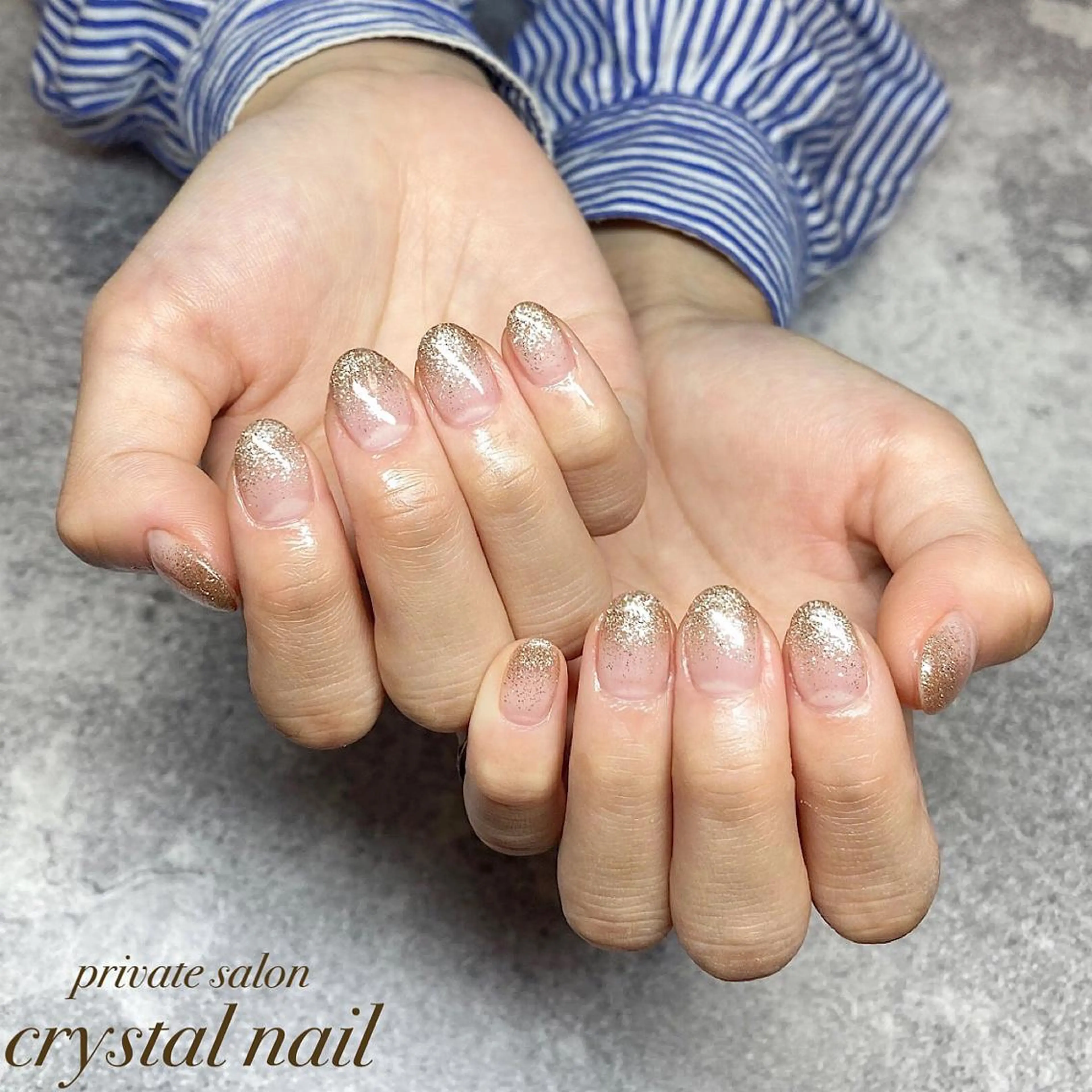 ネイル ラメ(グリッター) ラメグラデーション Crystal Nailのネイルデザイン
