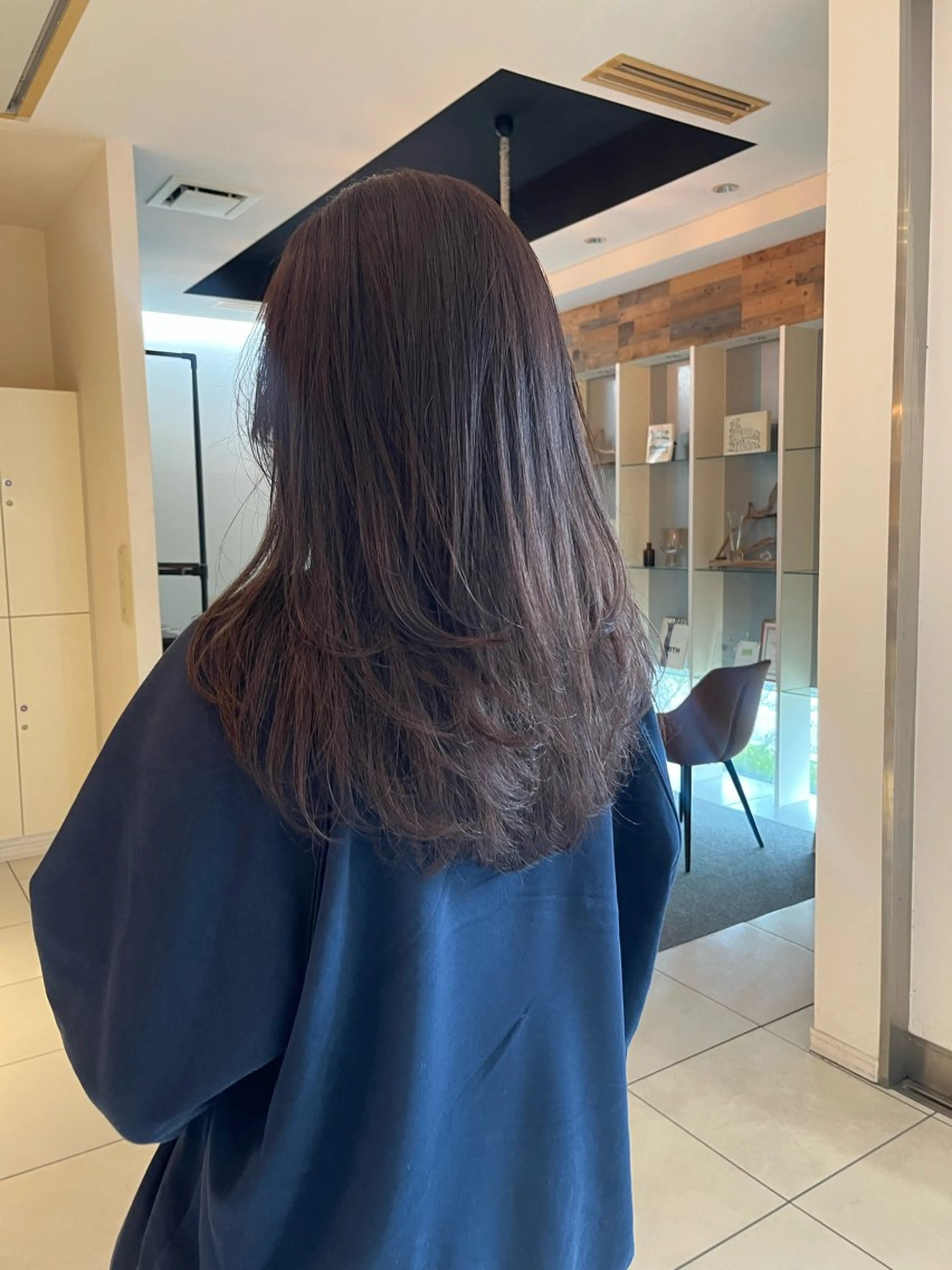 ロング 韓国風ヘア レイヤーカット ヘアカラー sabo ladies salon所属・ヨシカ/透明感カラー 酸性ストレートのヘアスタイル