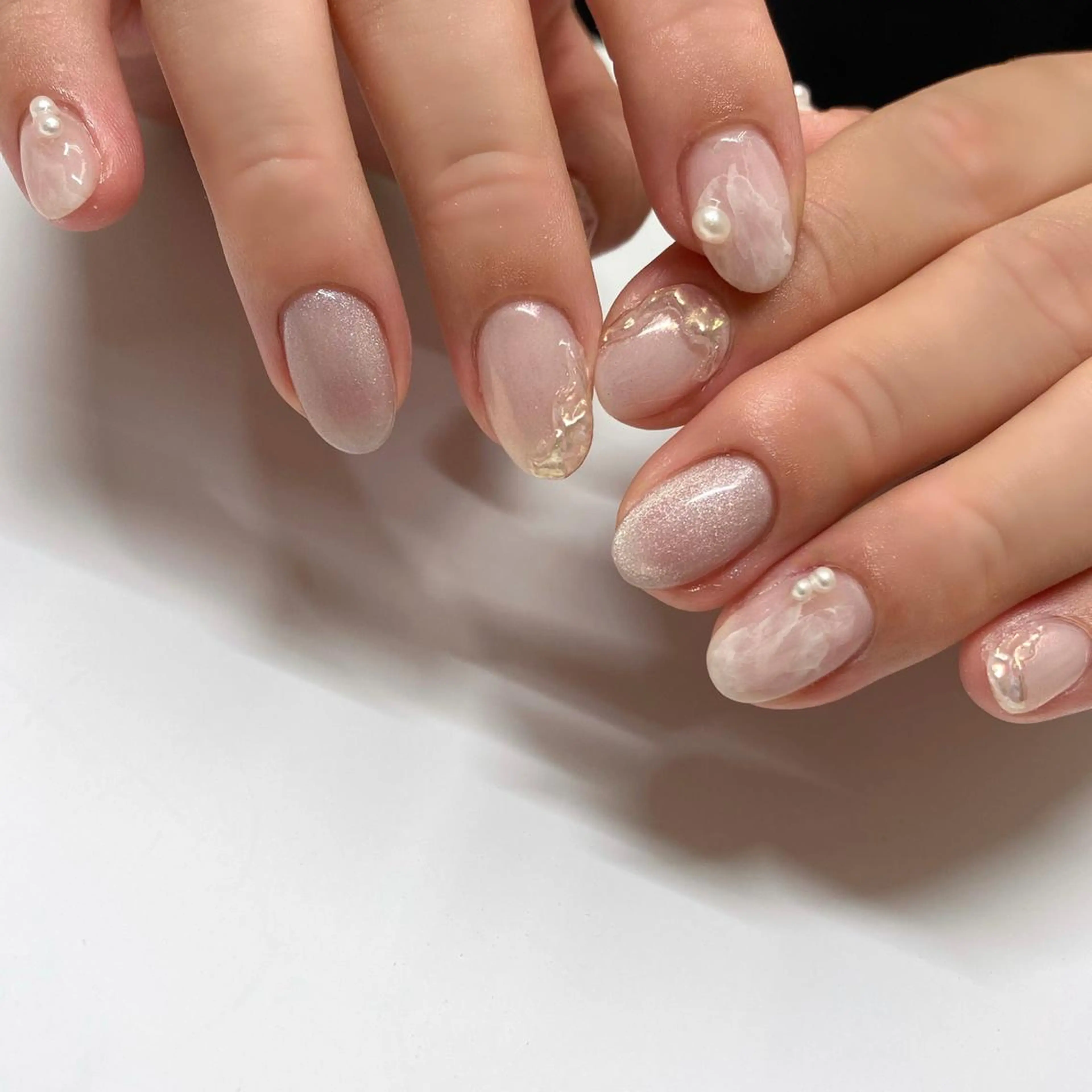 ネイル オーロラネイル クリアネイル ニュアンスネイル シンプルネイル Faire MIKIのネイルデザイン