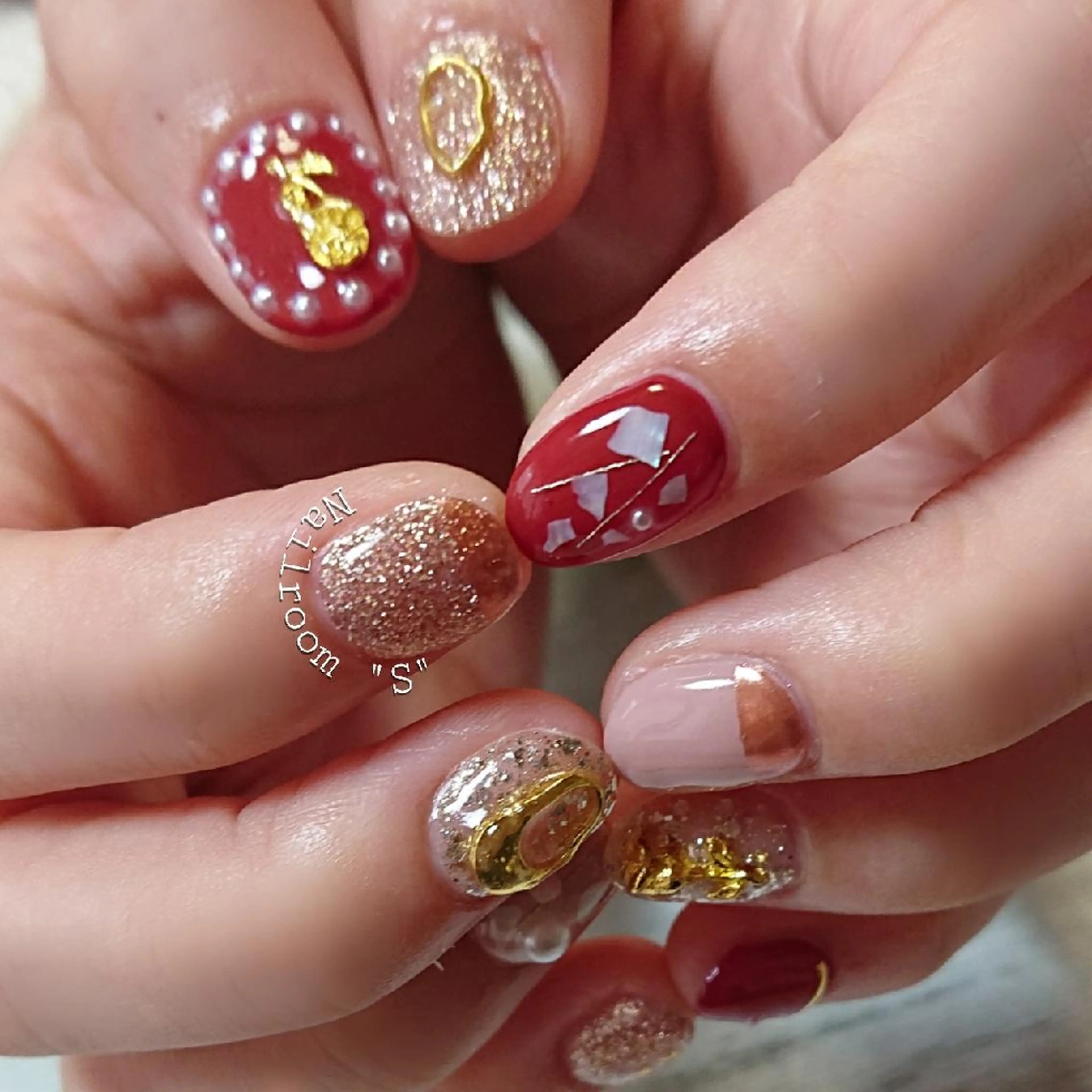 ネイル 成人式 ハンドネイル ハンドケア Nail room  "S"  SAKAIのネイルデザイン