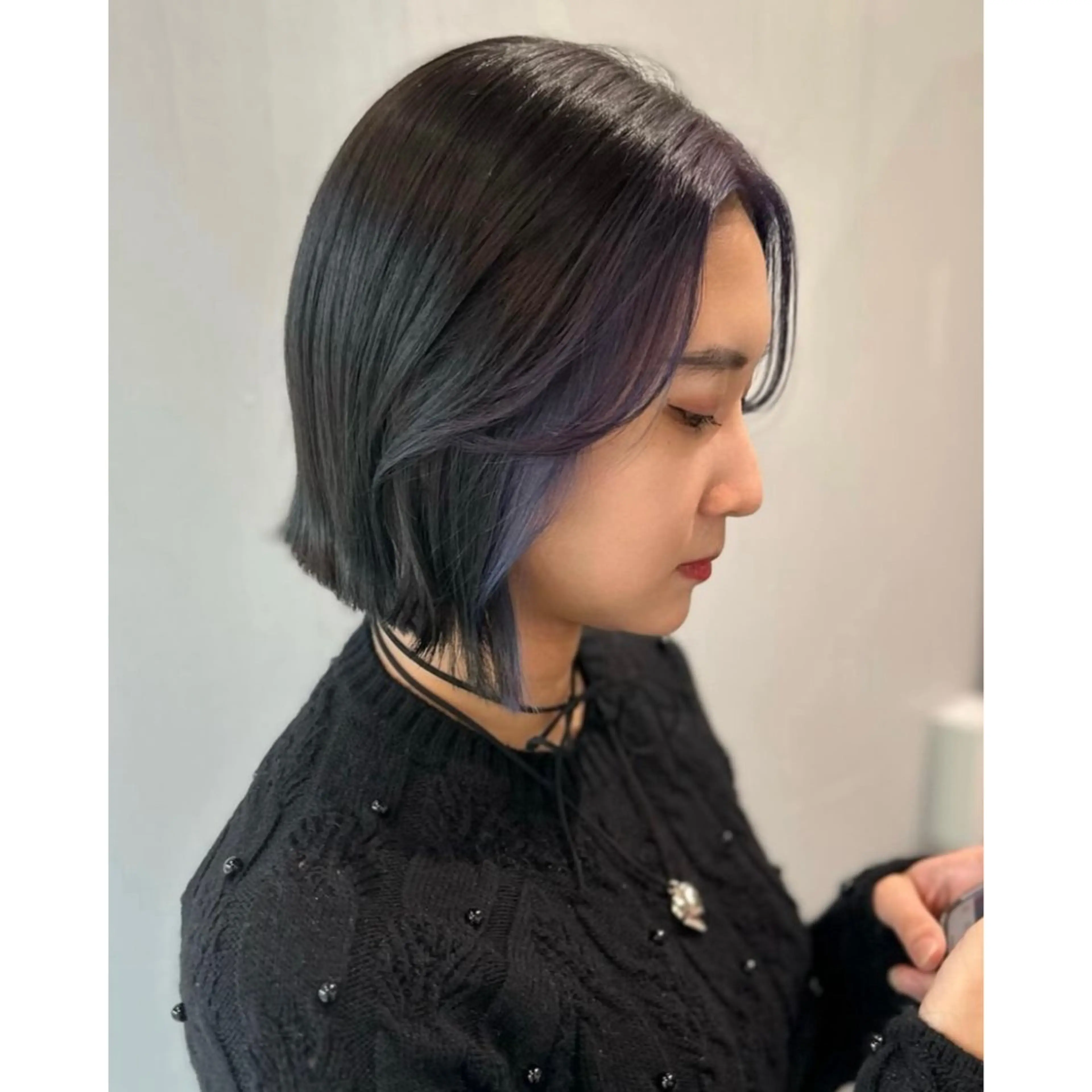 ショート カラー ボブレイヤー ミストバング ブルーカラー 透明感カラー フェイスフレーミング elimabyfif th調布🌙キホ🌙のヘアスタイル
