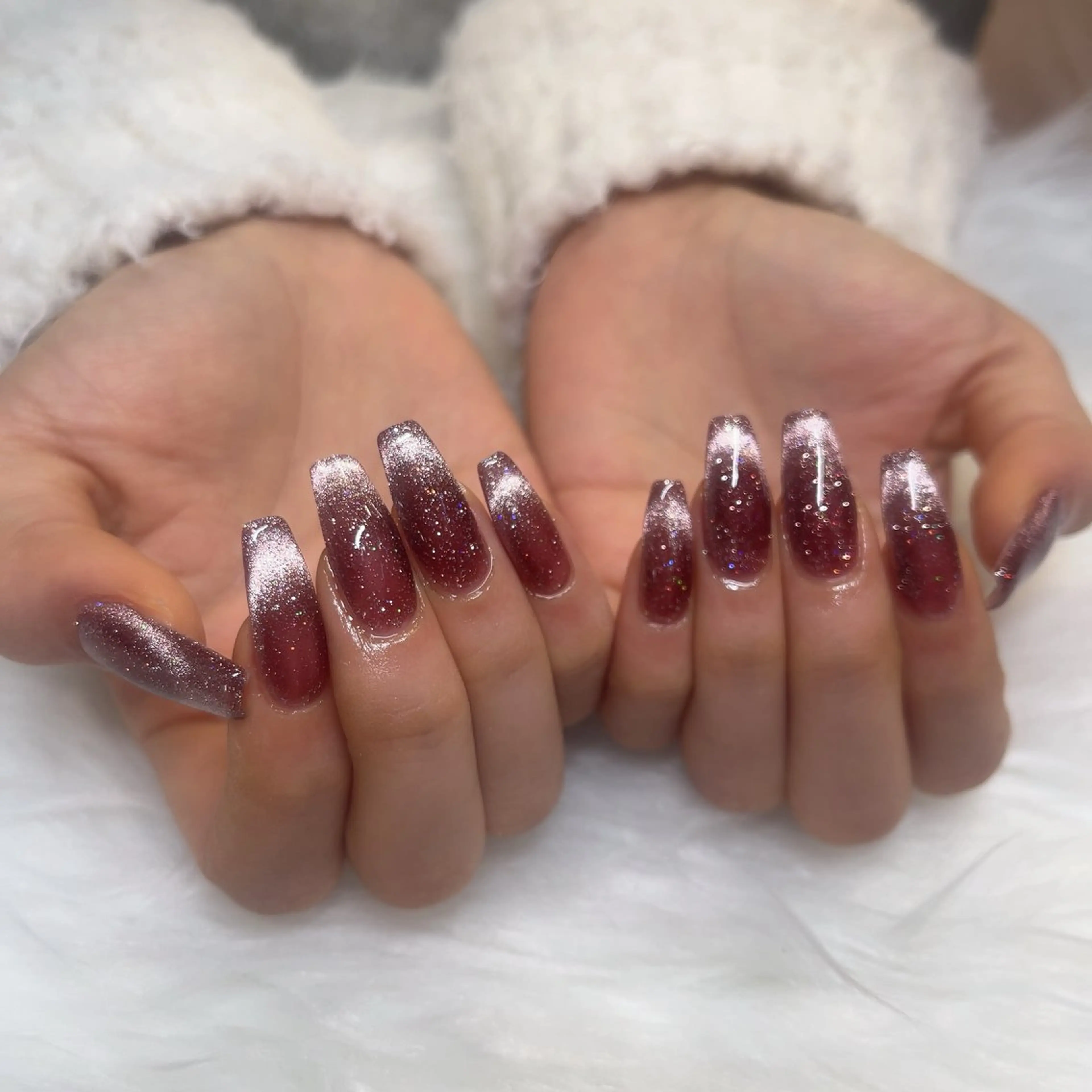 ネイル ボルドー 冬ネイル クリスマス ハンドネイル ✩.*˚ kanaのネイルデザイン