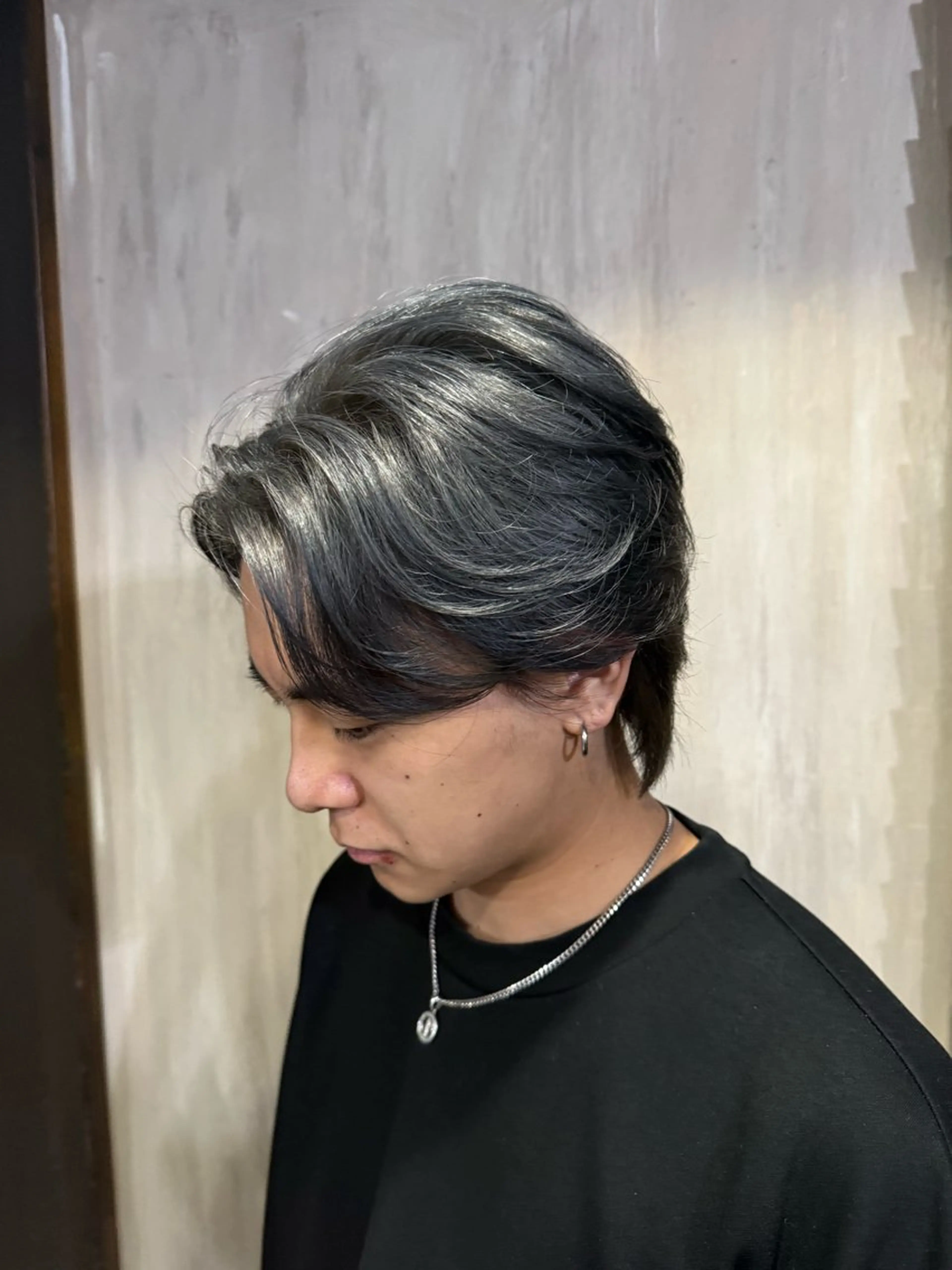 ショート パーマ メンズ センターパート カット ヘアカラー メンズカット/パーマ 艶カラーTAIGA︎のヘアスタイル