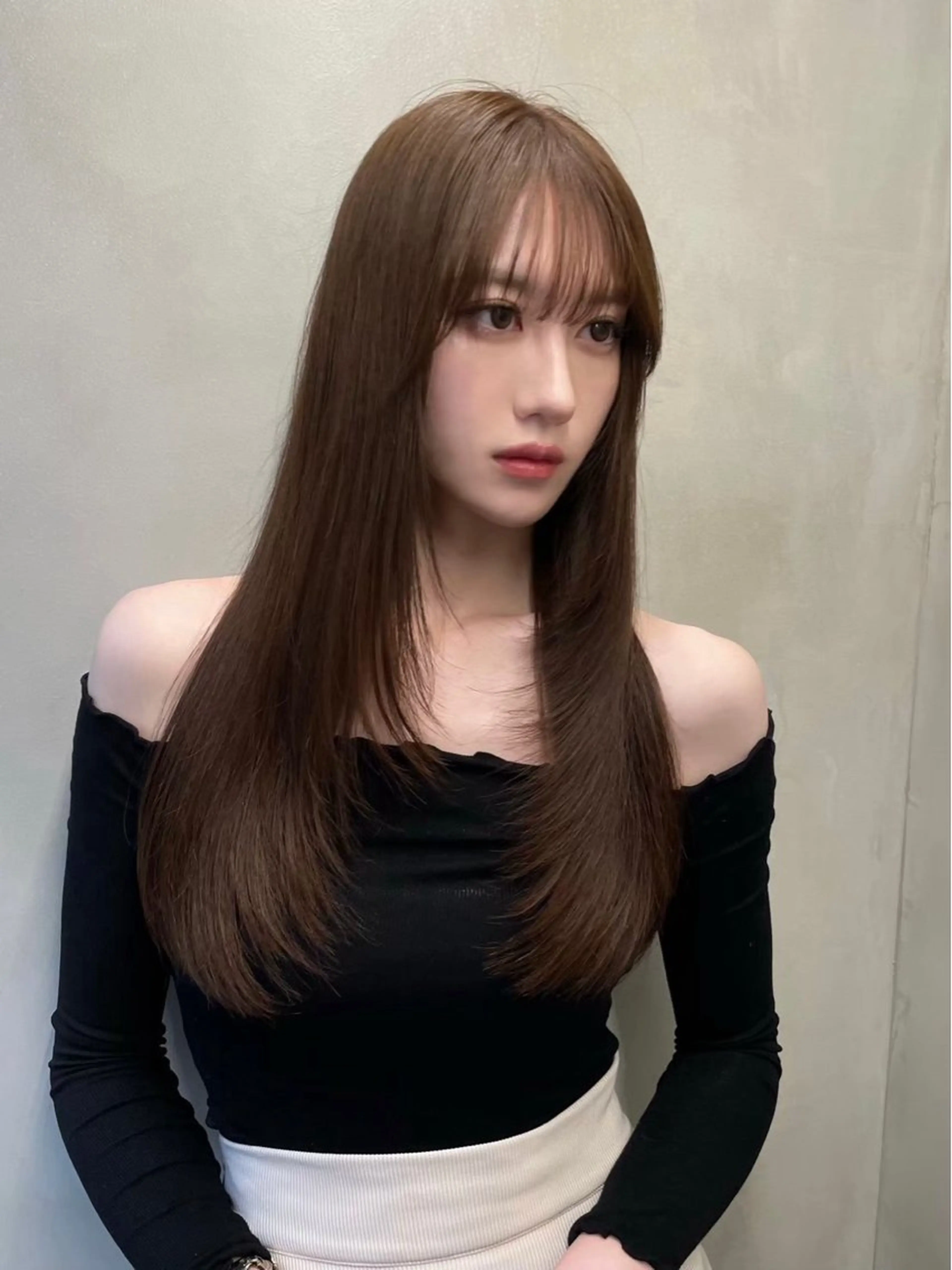 ロング カラー ボブ 顔周りカット 韓国風ヘア レイヤーカット ショート特化/ 似合わせカット/高津のヘアスタイル