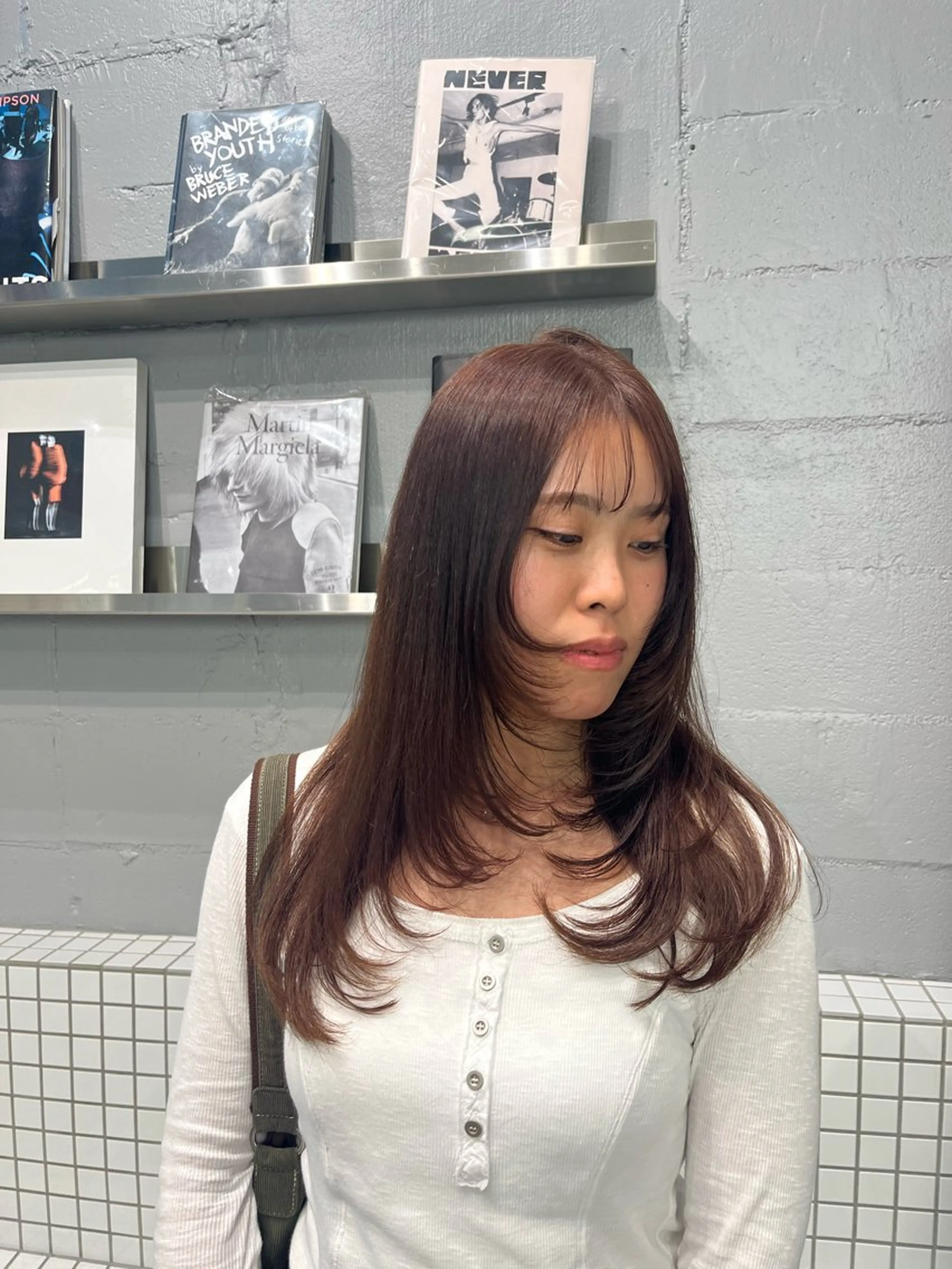 ロング カット ヘアカラー トリートメント 🦋女子ウケメンズ パーマYUI🦋のヘアスタイル