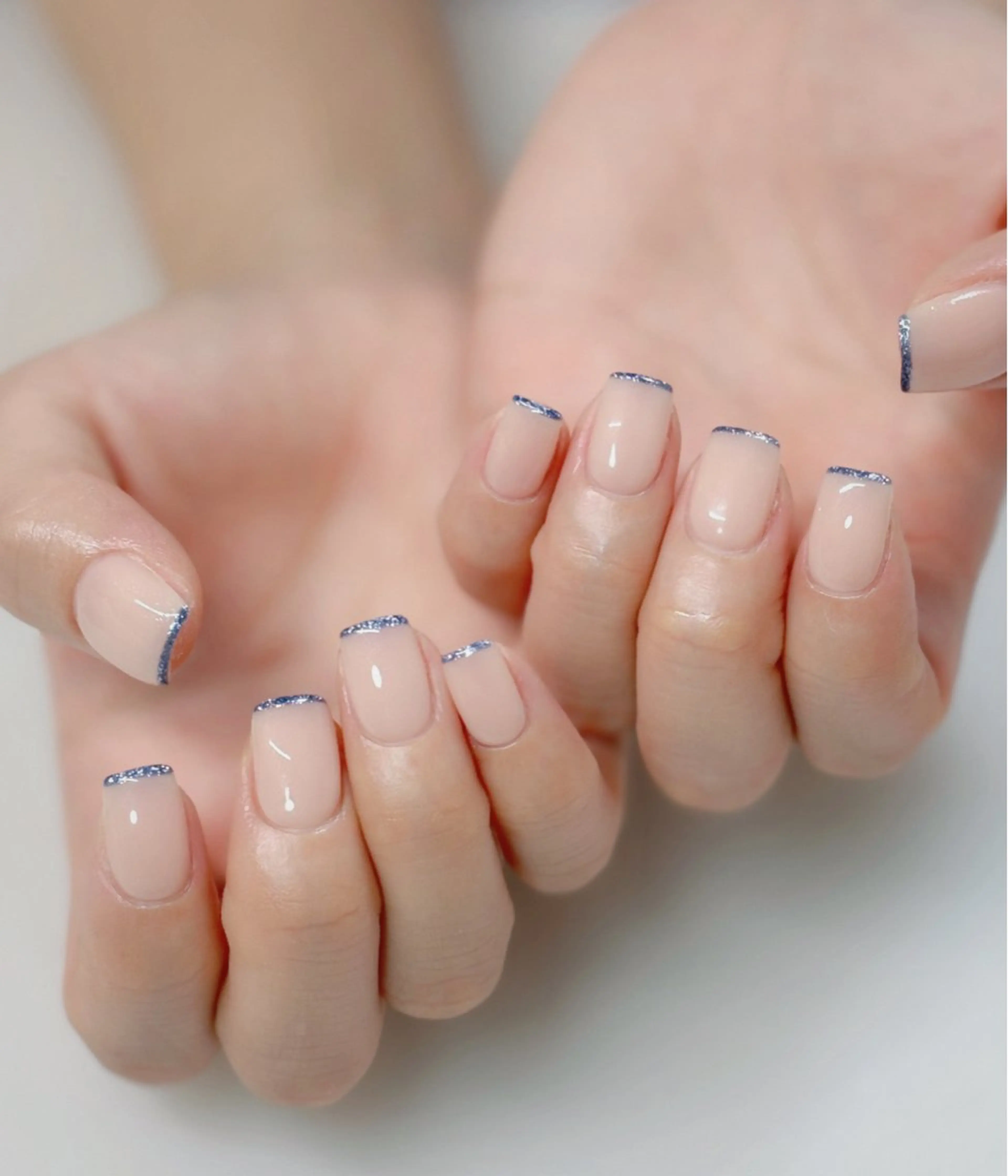 ネイル オーロラネイル 長さ出し フットネイル 韓国ネイル ラメ(グリッター) ハンドネイル 👍thumbs up nail👍のネイルデザイン