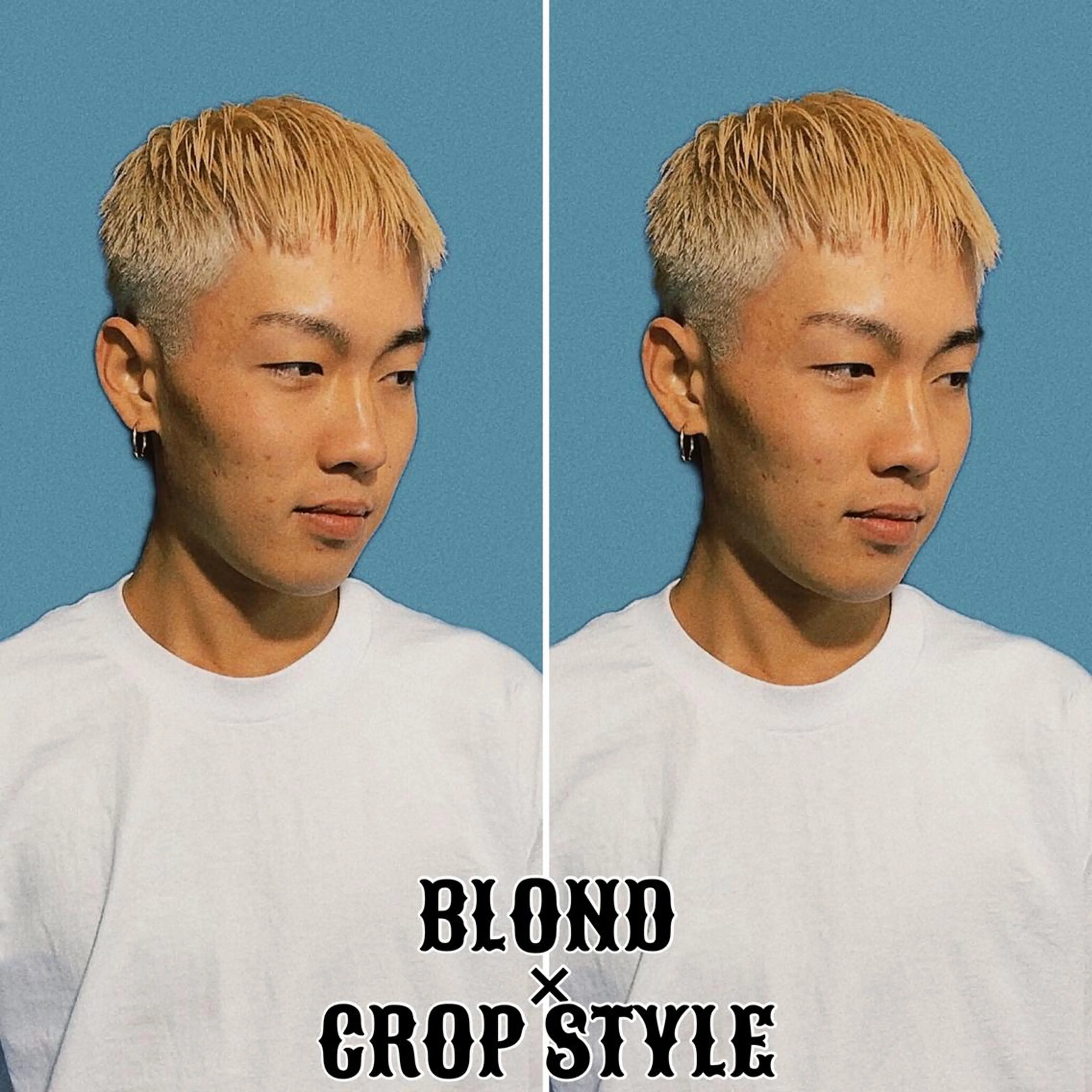 ショート カラー パーマ メンズ フェードカット メンズハイトーン メンズパーマ ハイトーンカラー &CREW スタッフのヘアスタイル