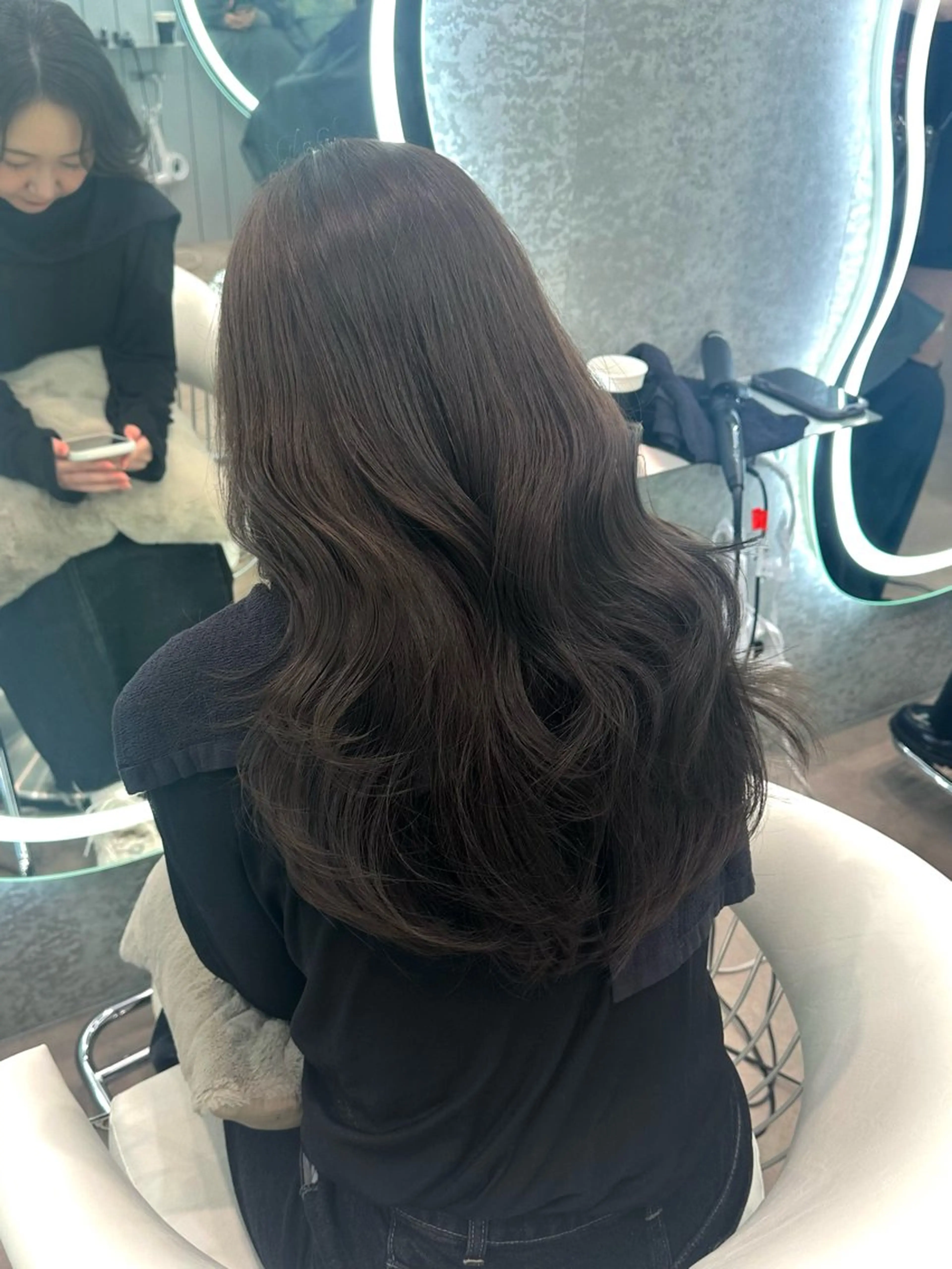 ミディアム カット ヘアカラー トリートメント ブリーチなし髪質改善 🎀はのん 韓国ヘアのヘアスタイル