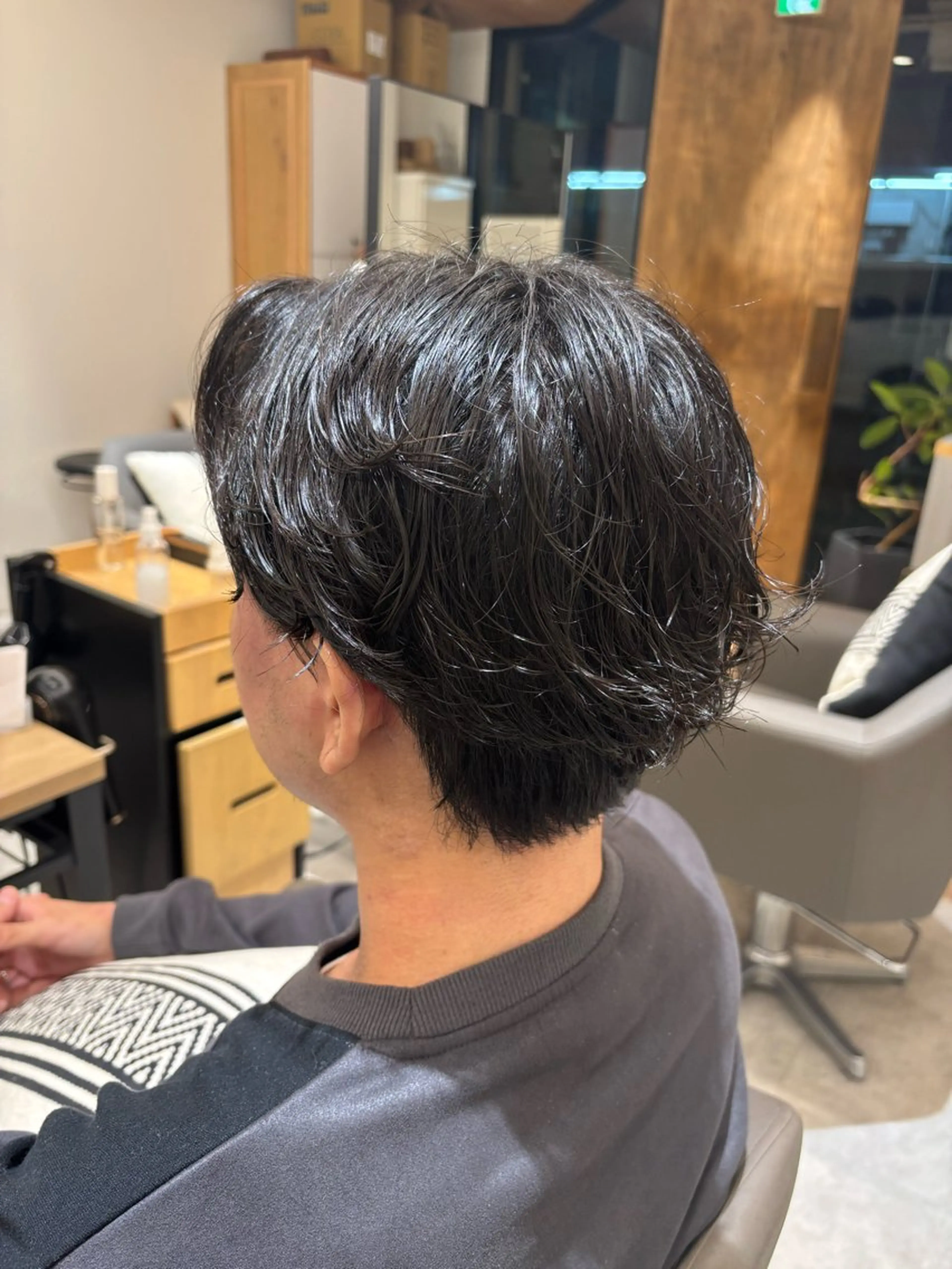 メンズ カット パーマ ミズノ アイ /ショート🎀のヘアスタイル