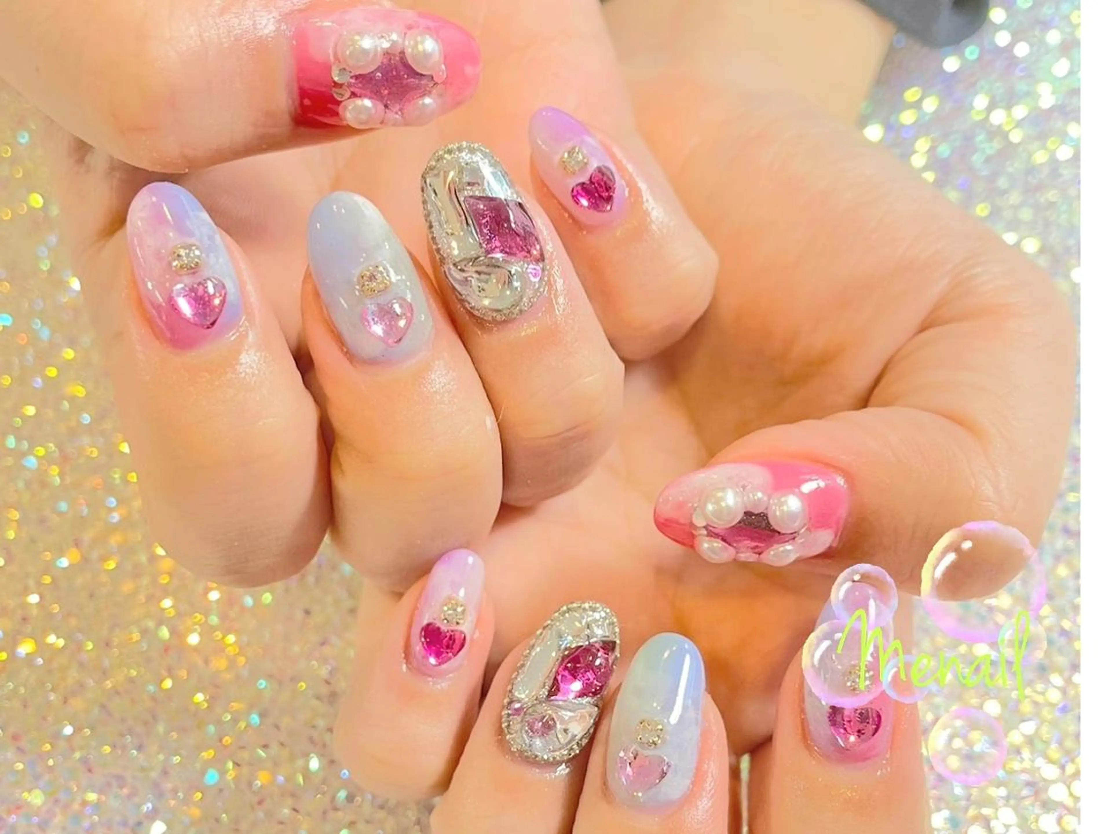 ネイル Menail心斎橋筋 ギャル×韓国🇰🇷のネイルデザイン