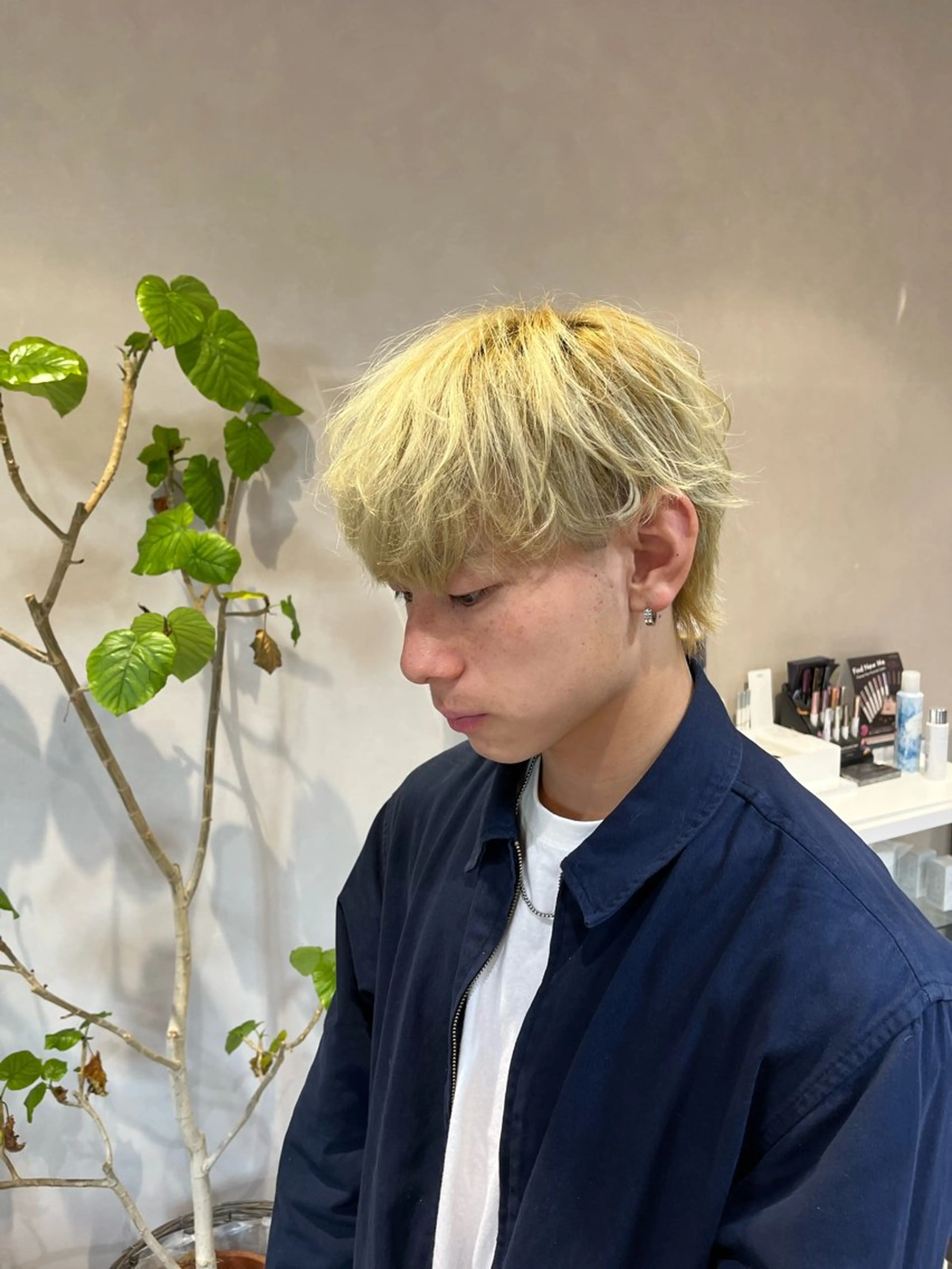 メンズ ニュアンスパーマ 曲がる縮毛矯正　爲石のヘアスタイル