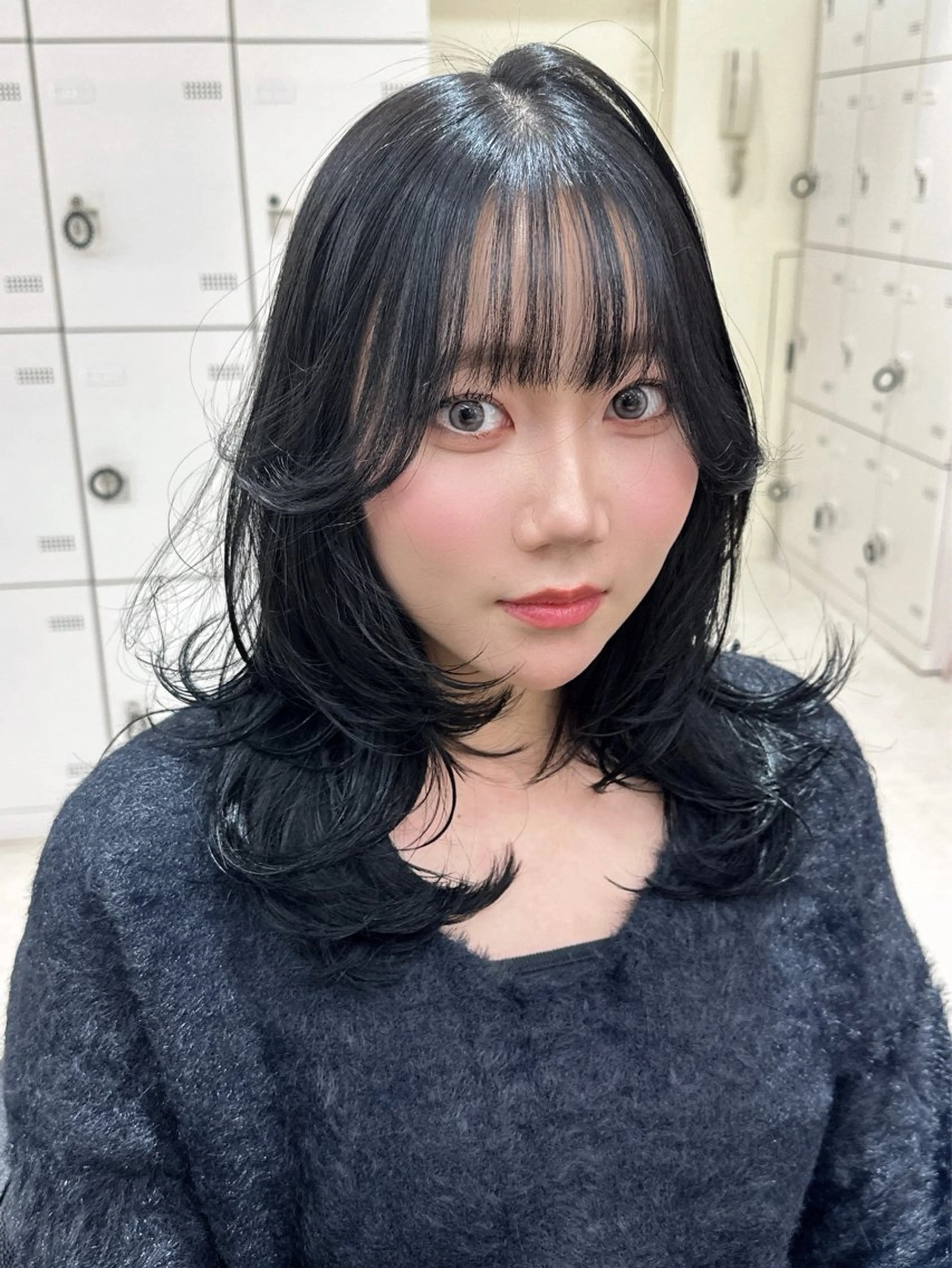 ロング カラー ヘアアレンジ カット ヘアカラー トリートメント ヘッドスパ ヘアセット 🌈艶カラー/ 韓国風レイヤーカットのヘアスタイル