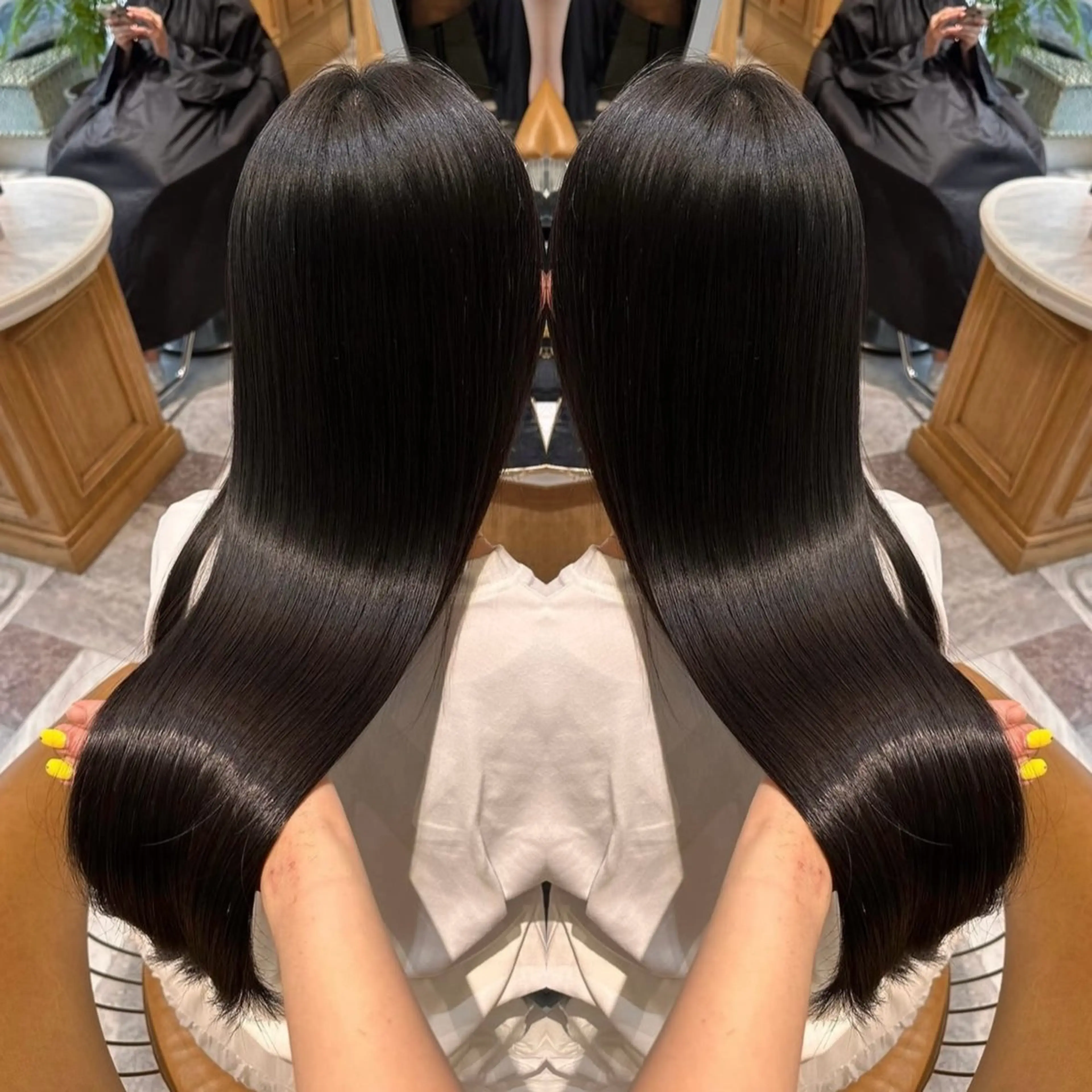 ロング 縮毛矯正 ハイトーンの天才 shuheiのヘアスタイル