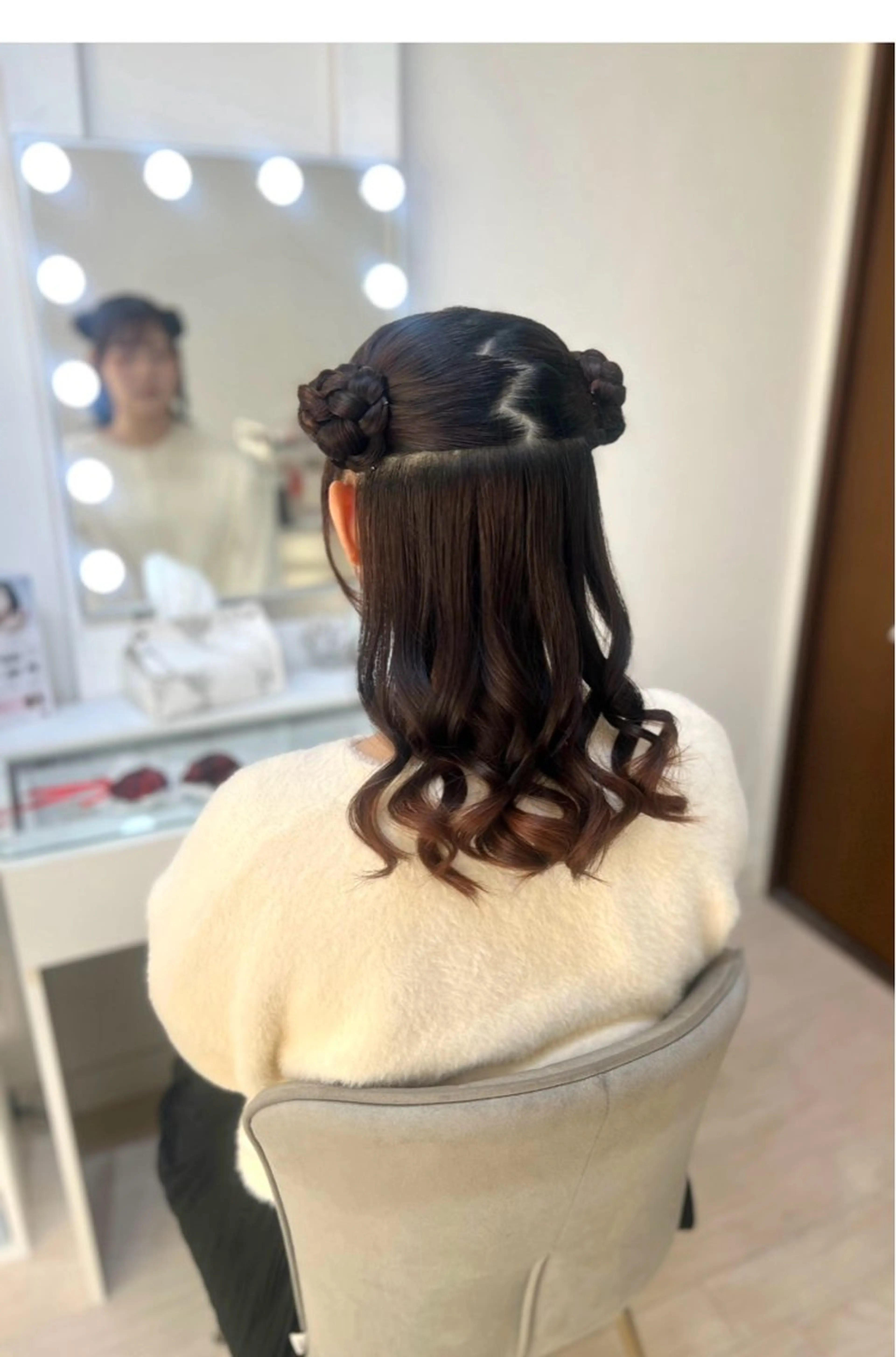 セミロング お団子ヘア ヘアセット ヘアセット/金山 佐野 妃都美のヘアスタイル