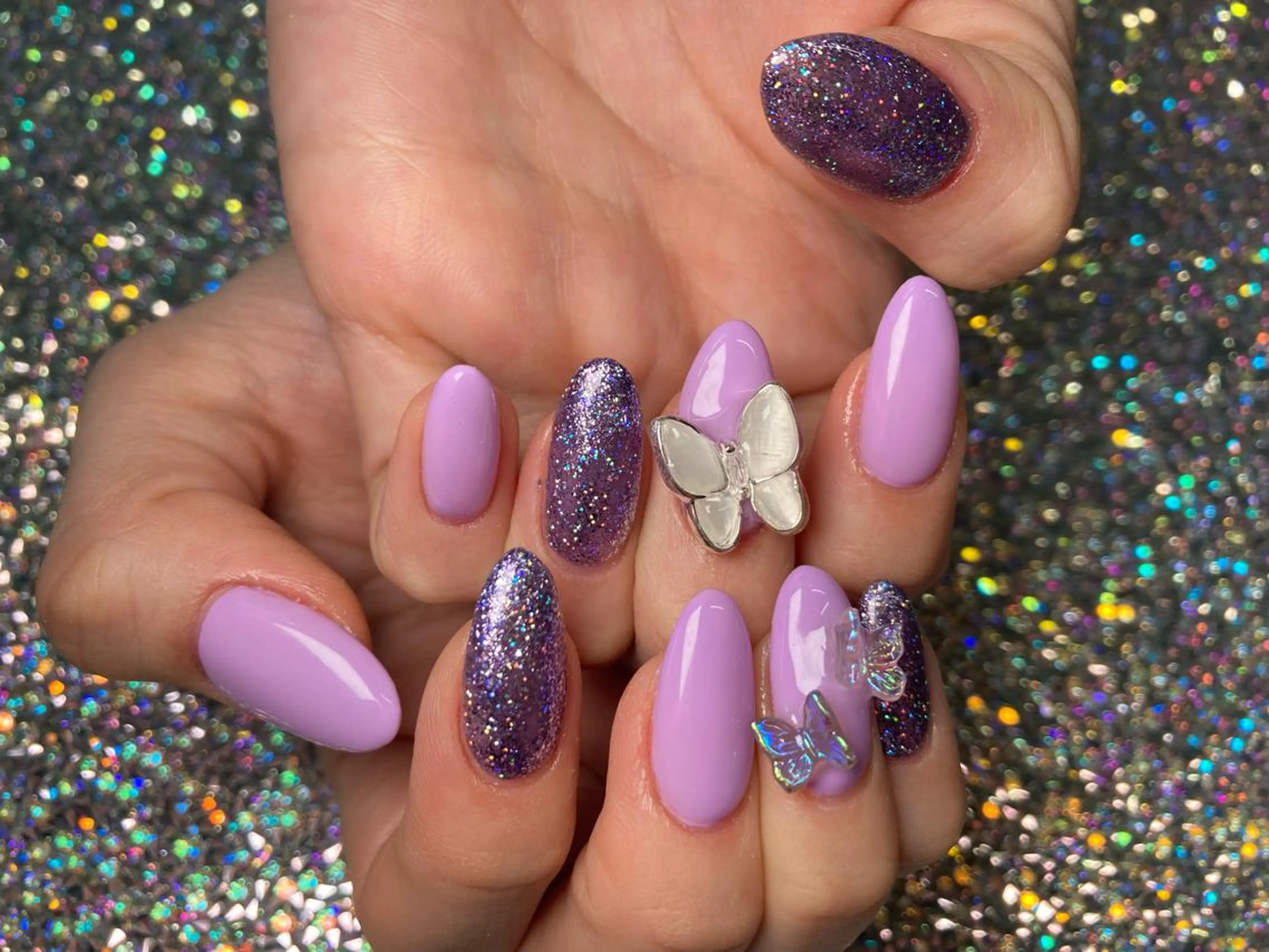 ネイル パープル ハンドネイル Nail Salon L’arc所属・Kawasaki Shinyaのネイルデザイン