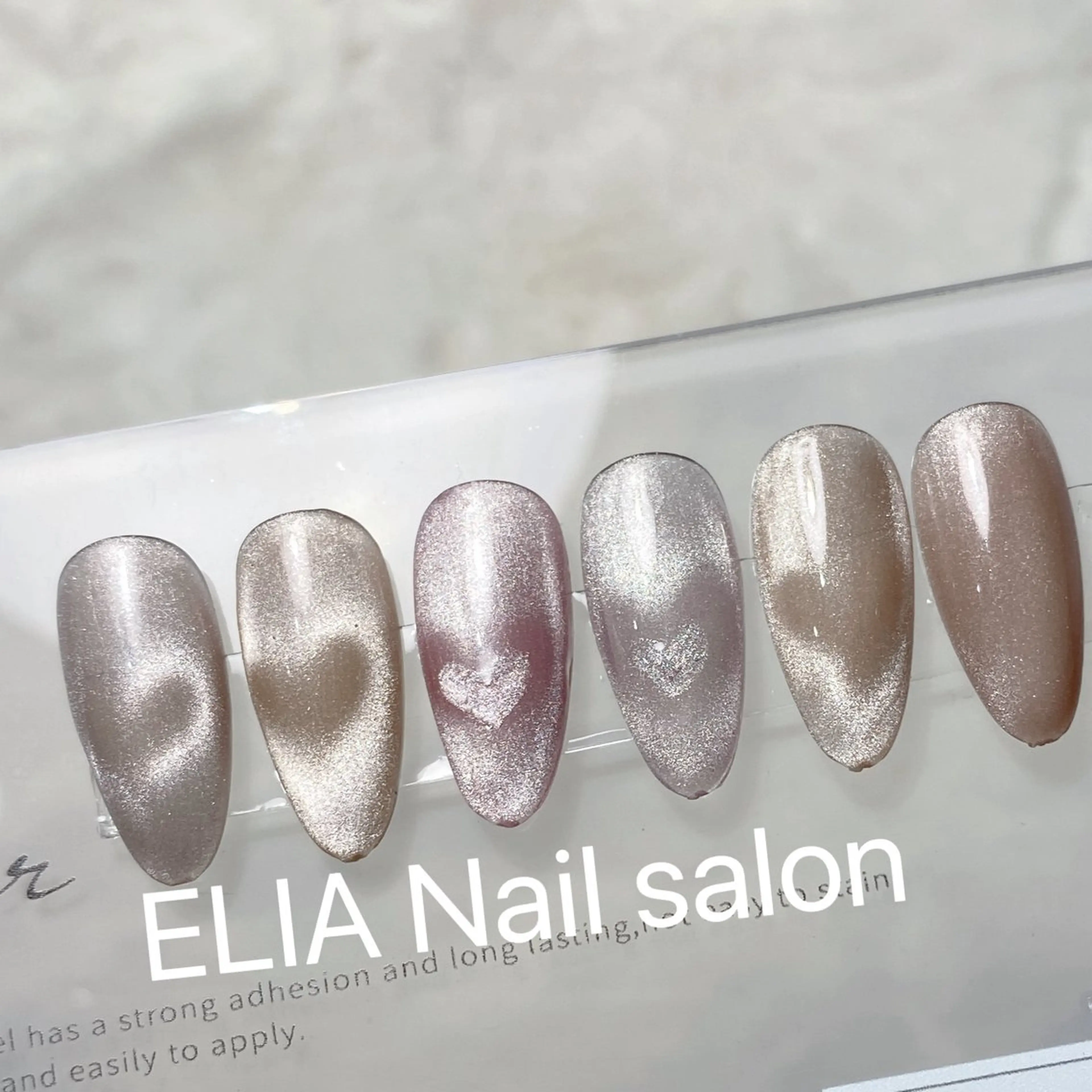 ネイル ハート マグネットネイル ワンホンネイル ELIA【エリア】 nailsalonのネイルデザイン