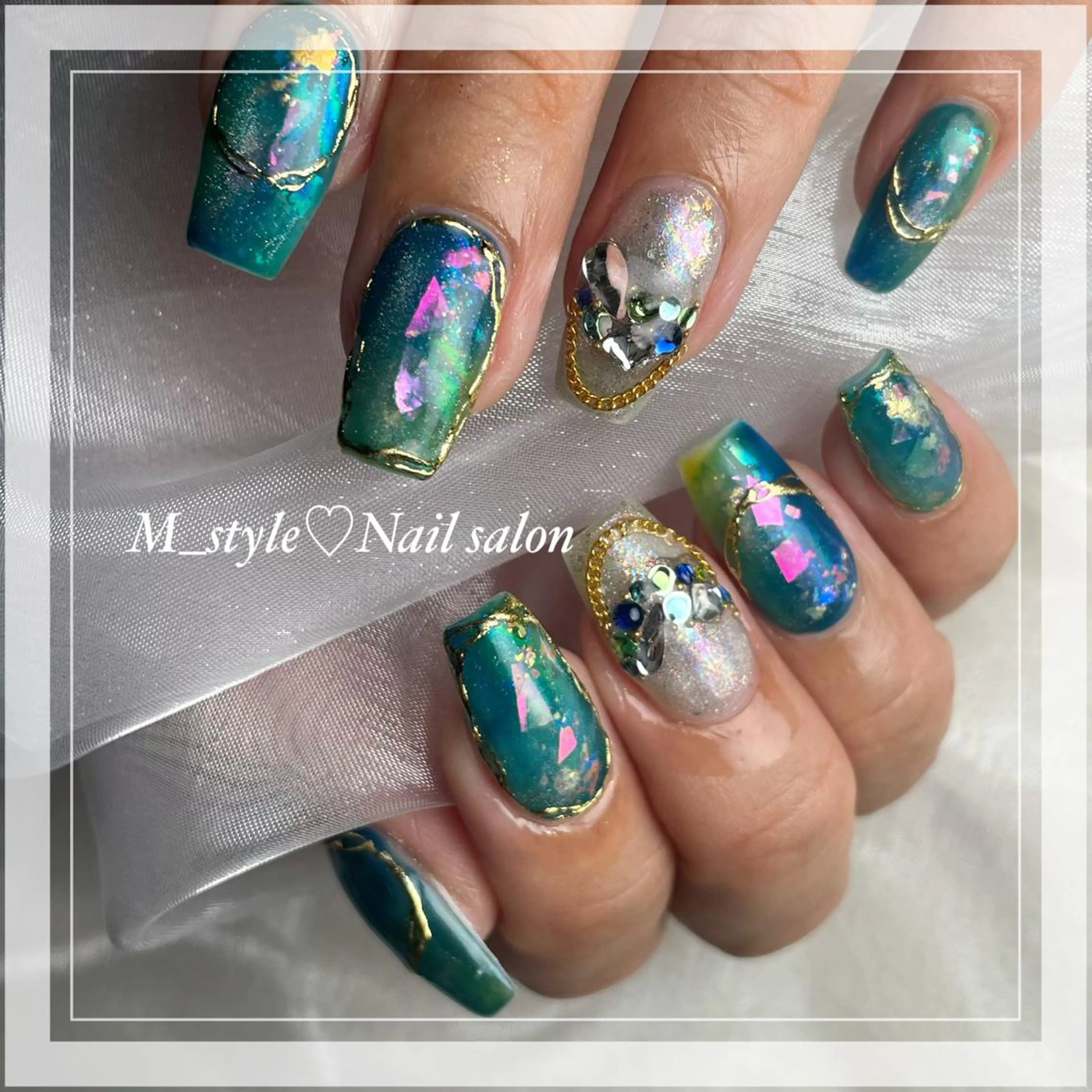 セミロング ネイル 下妻市ﾈｲﾙｻﾛﾝ M_styleのネイルデザイン