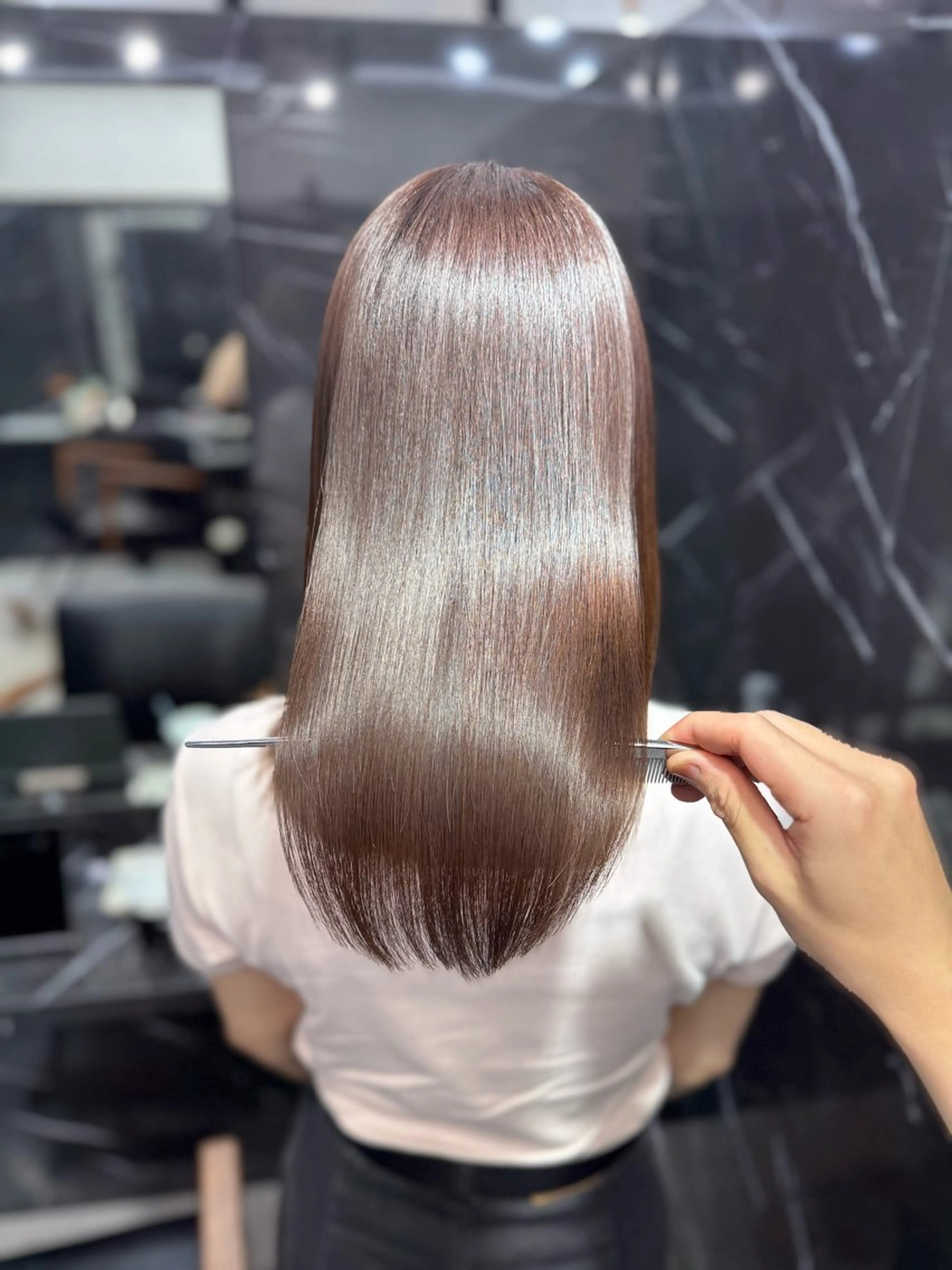 ロング 縮毛矯正 JIN|乾かしただけ 美髪矯正本格髪質改善のヘアスタイル