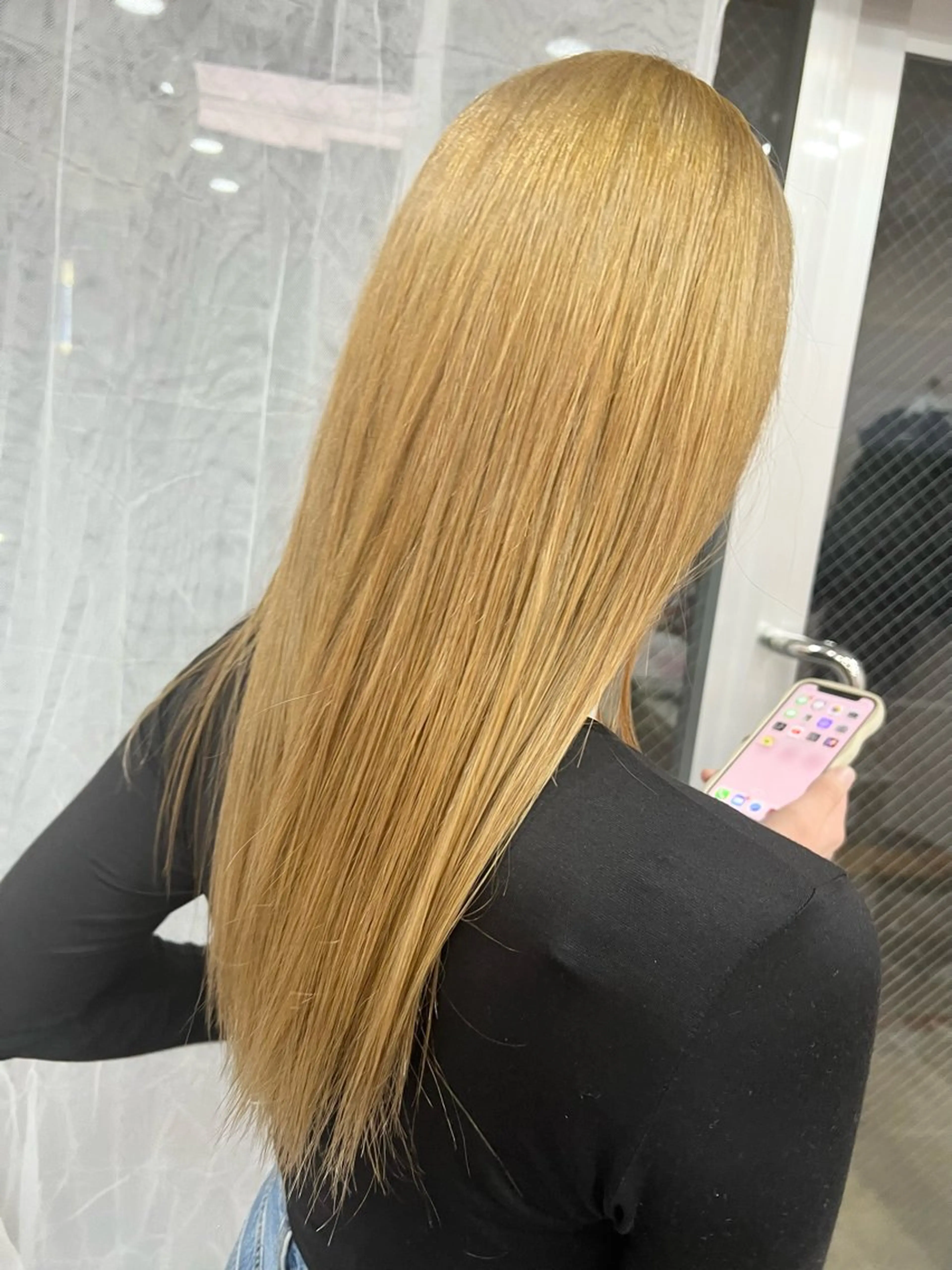 ロング カラー ブリーチ ケアブリーチ ヘアカラー mille automneのマツエク・マツパデザイン