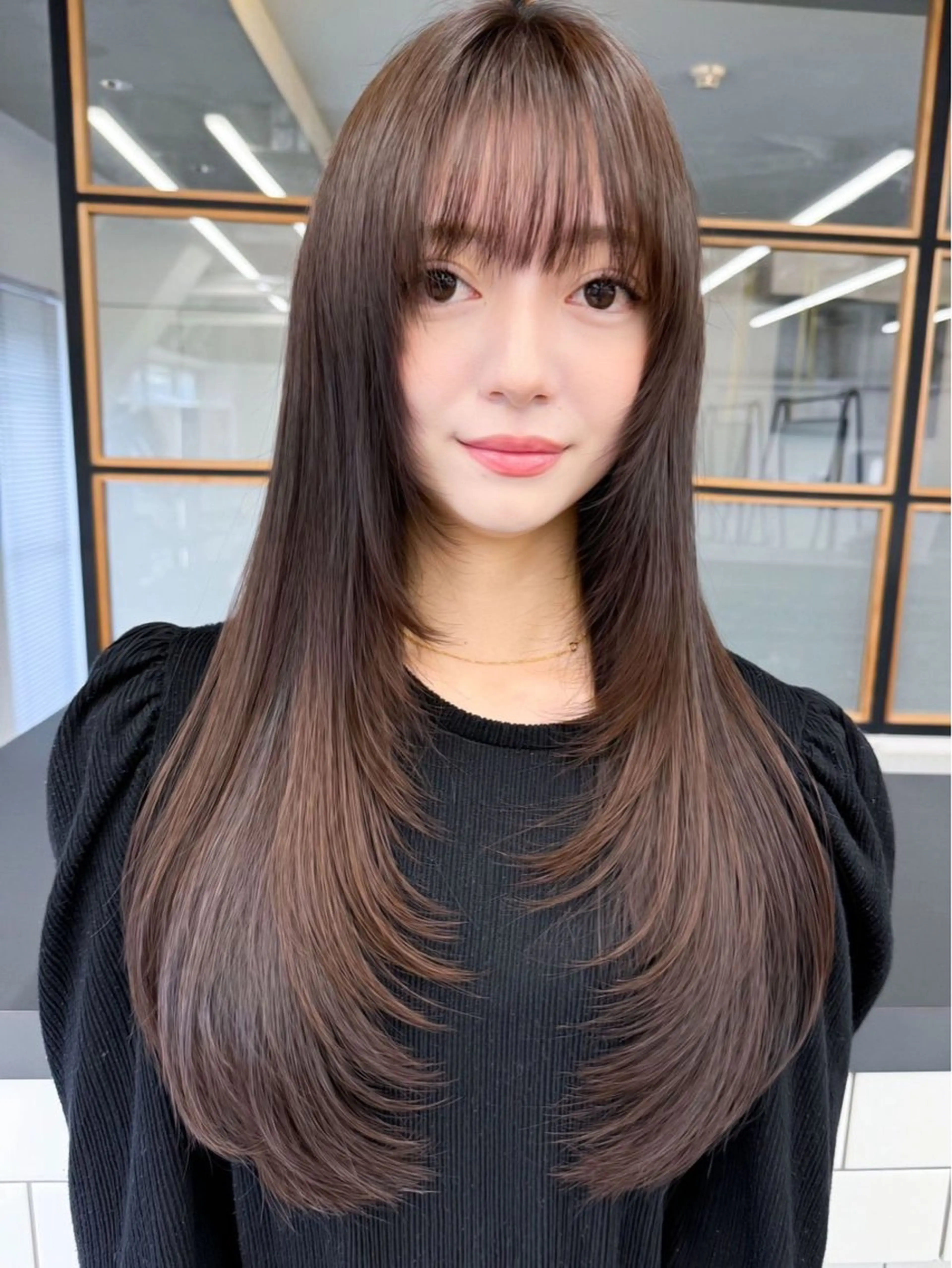 ロング 韓国風ヘア レイヤーカット カット ヘアカラー 艶カラー/縮毛矯正 /雨森大晃のヘアスタイル