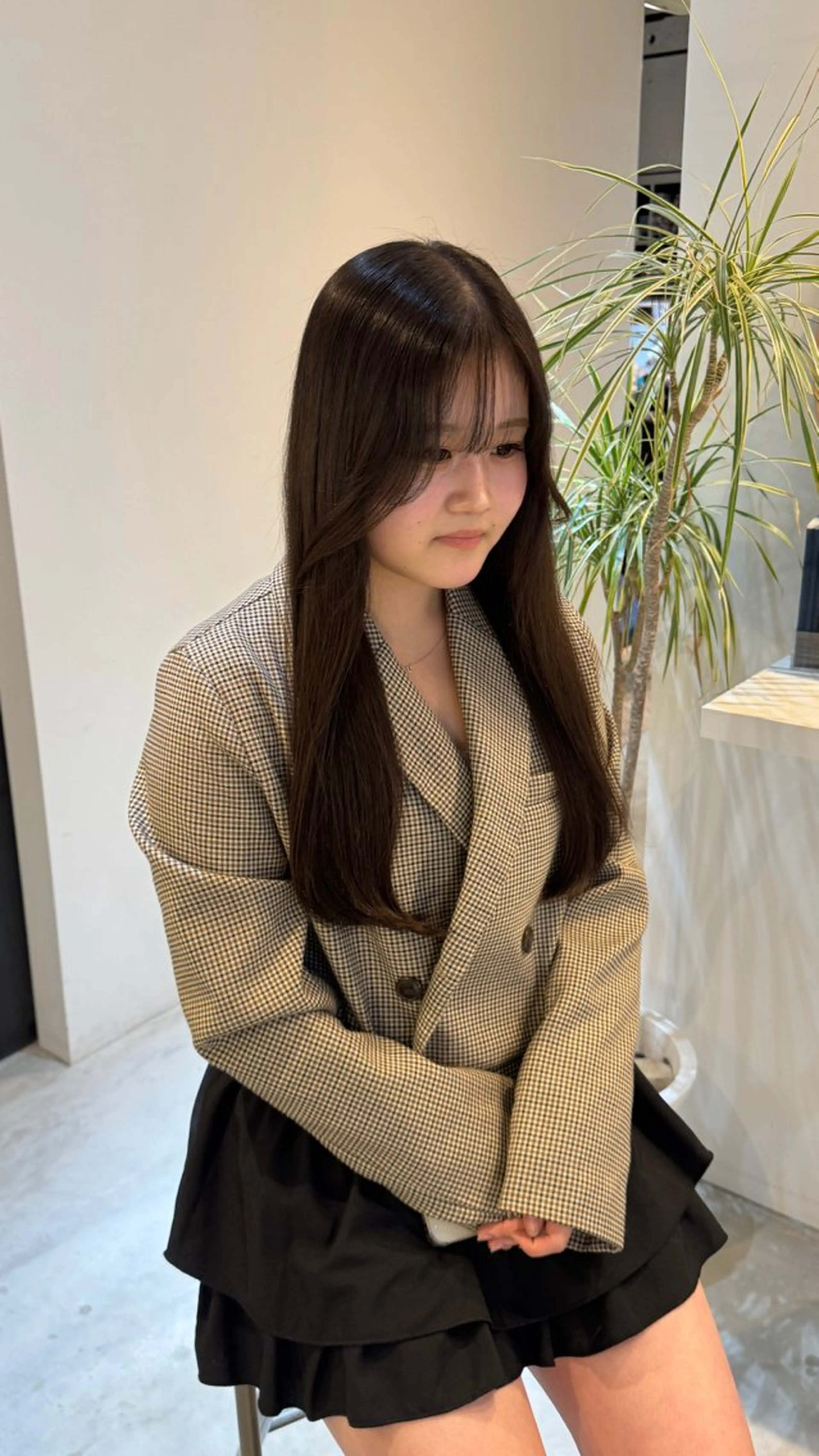 セミロング カラー ブラウンカラー くすみブラウン ヘアカラー トリートメント 華奈/オリーブ/ ベージュ/抜け感🥣のヘアスタイル