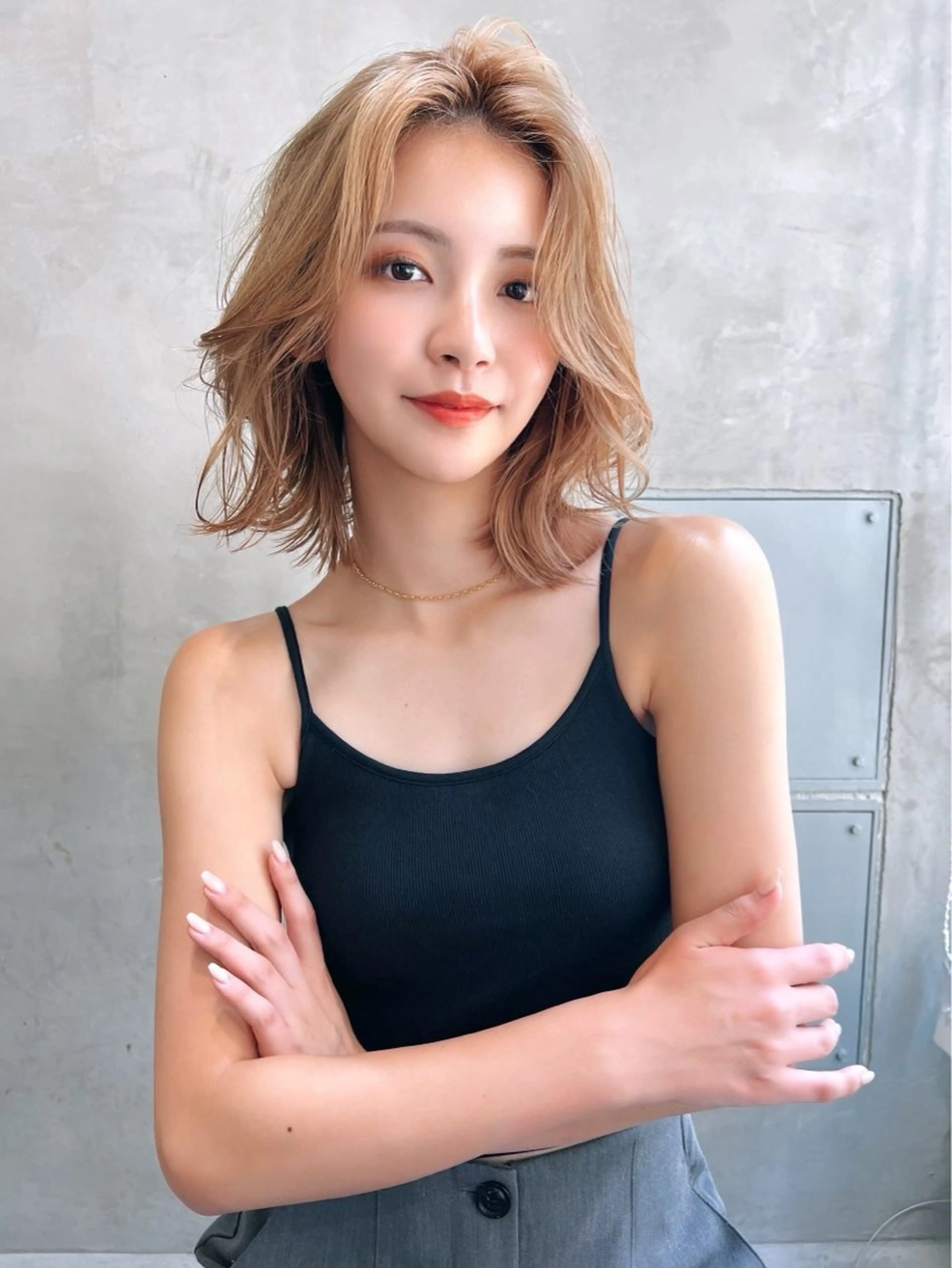 セミロング カラー 韓国風ヘア MUSASHI ブリーチカラー◎のヘアスタイル