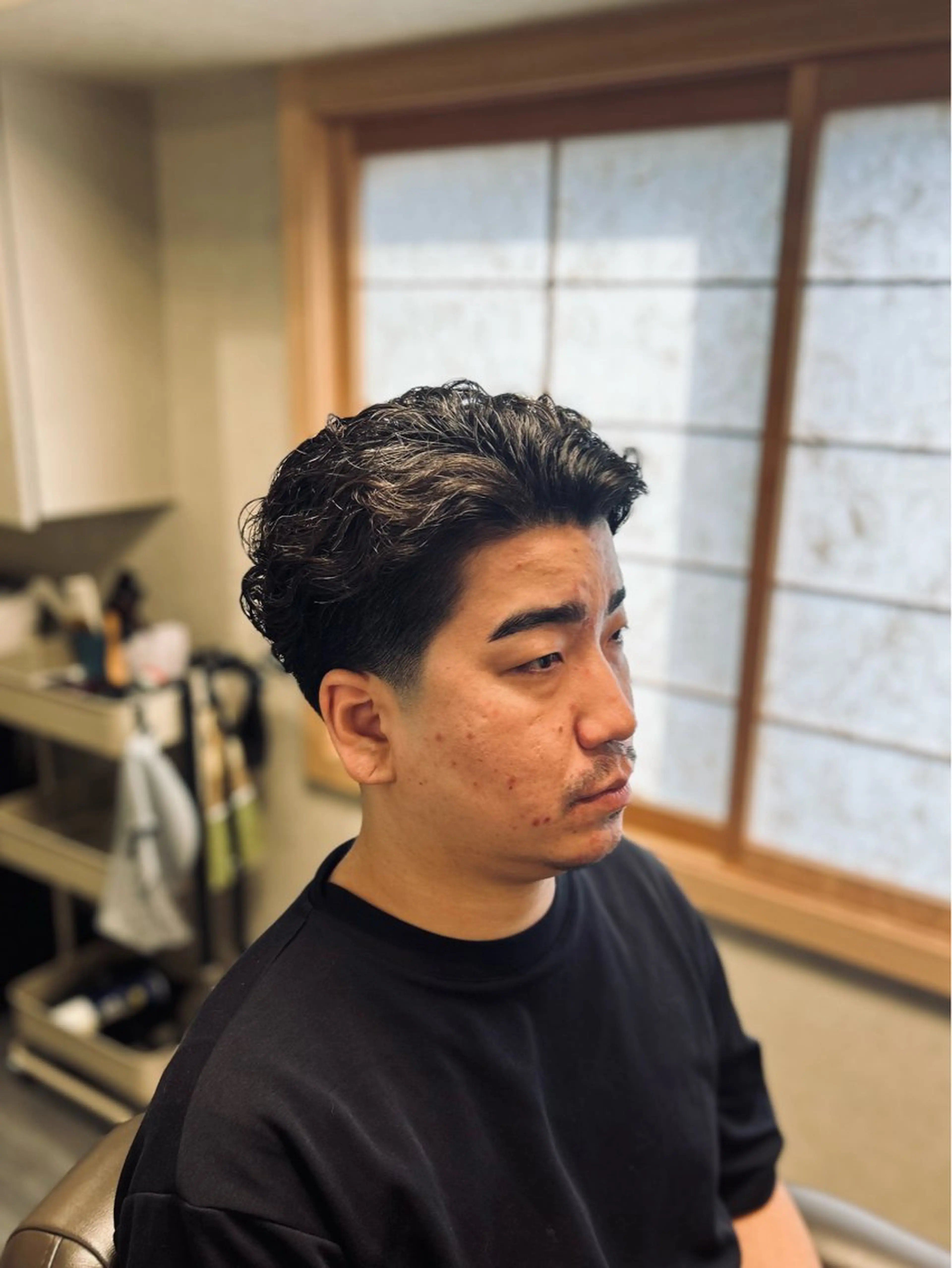 ミディアム パーマ メンズ カット パーマ メンズカット/ 雄大のヘアスタイル