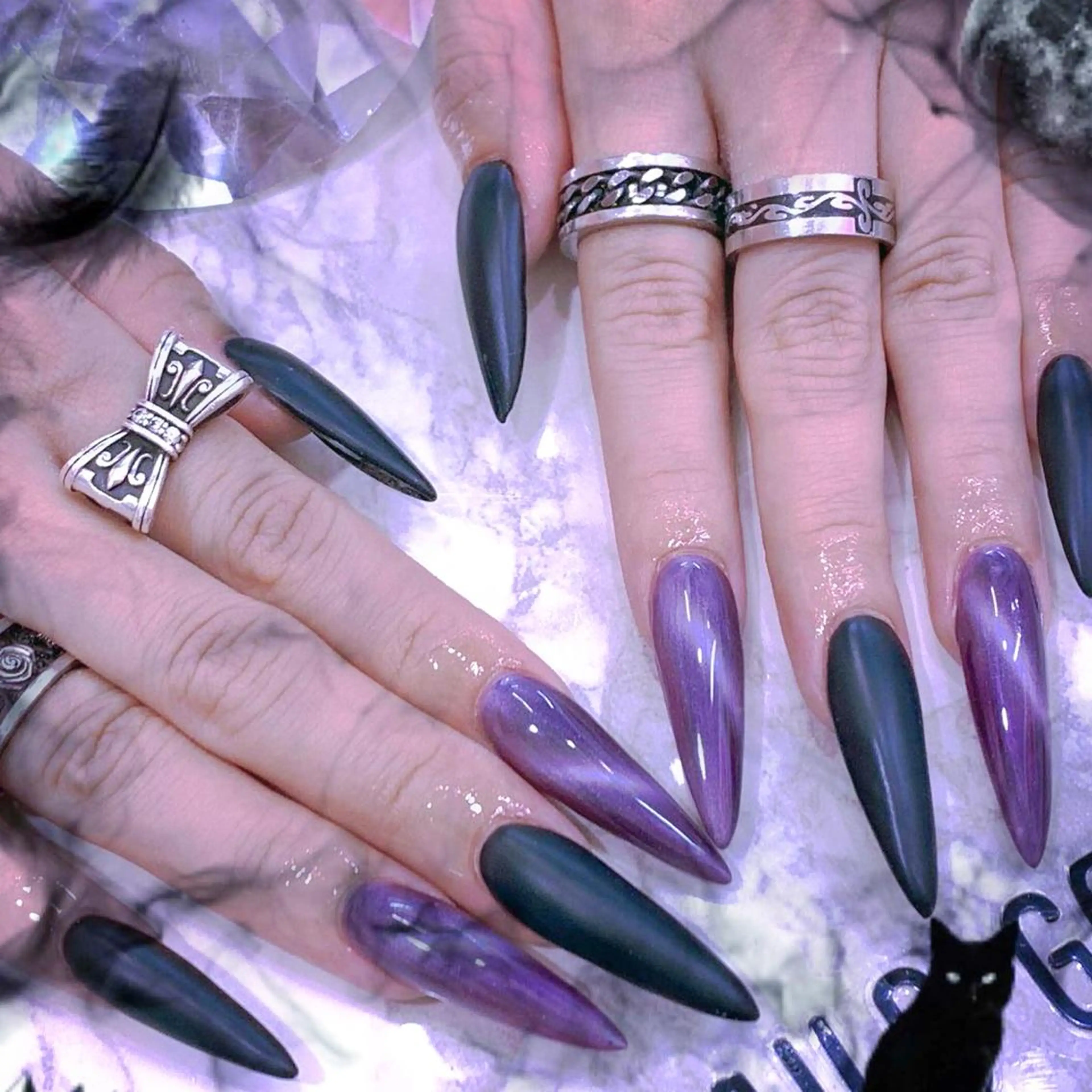 ロング カラー メンズ キッズ ネイル マグネットネイル NAILSGOGO shibuyaのネイルデザイン