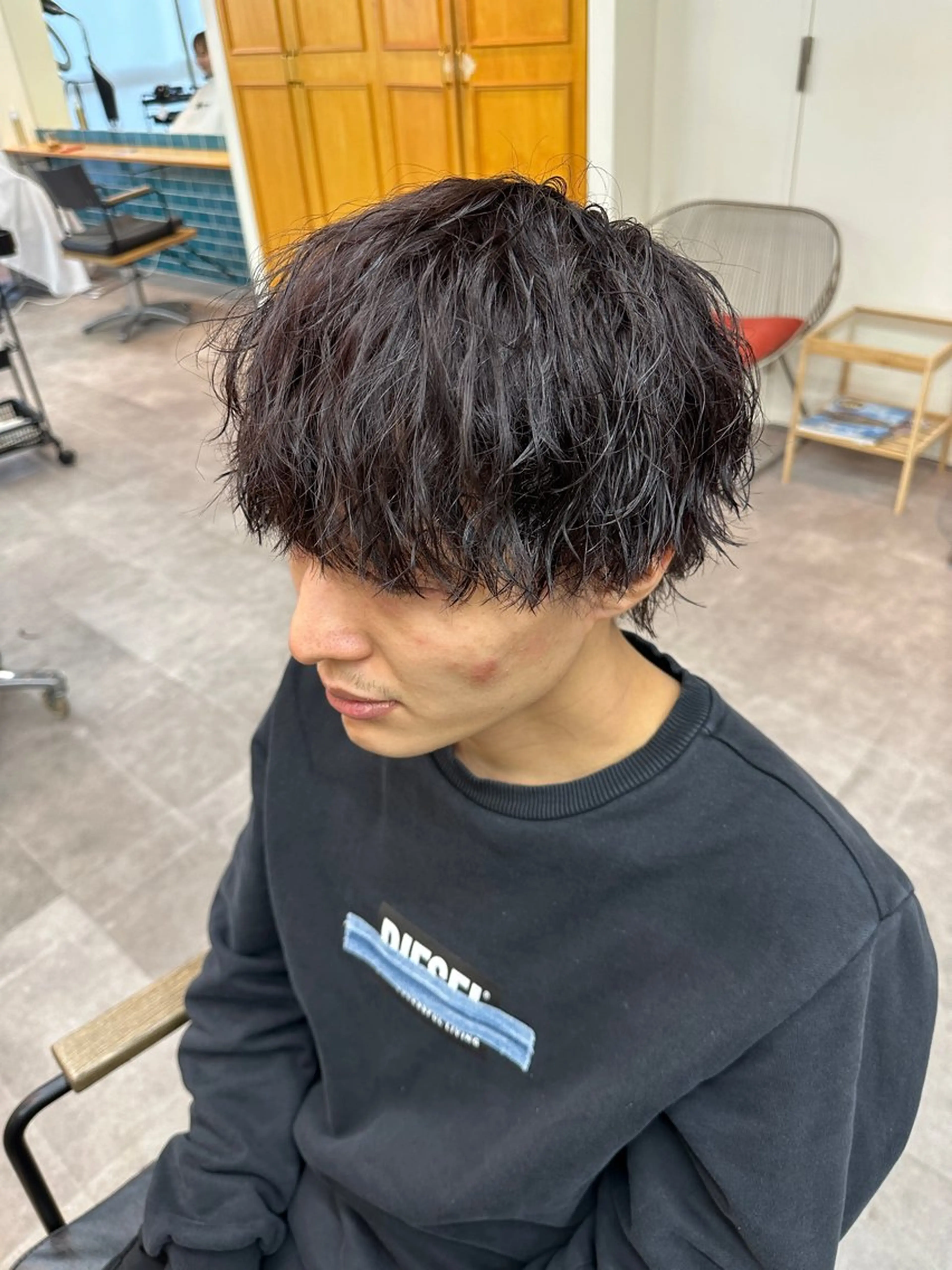 ショート パーマ メンズ カット パーマ JINKIメンズ特化 メンズカットパーマのヘアスタイル