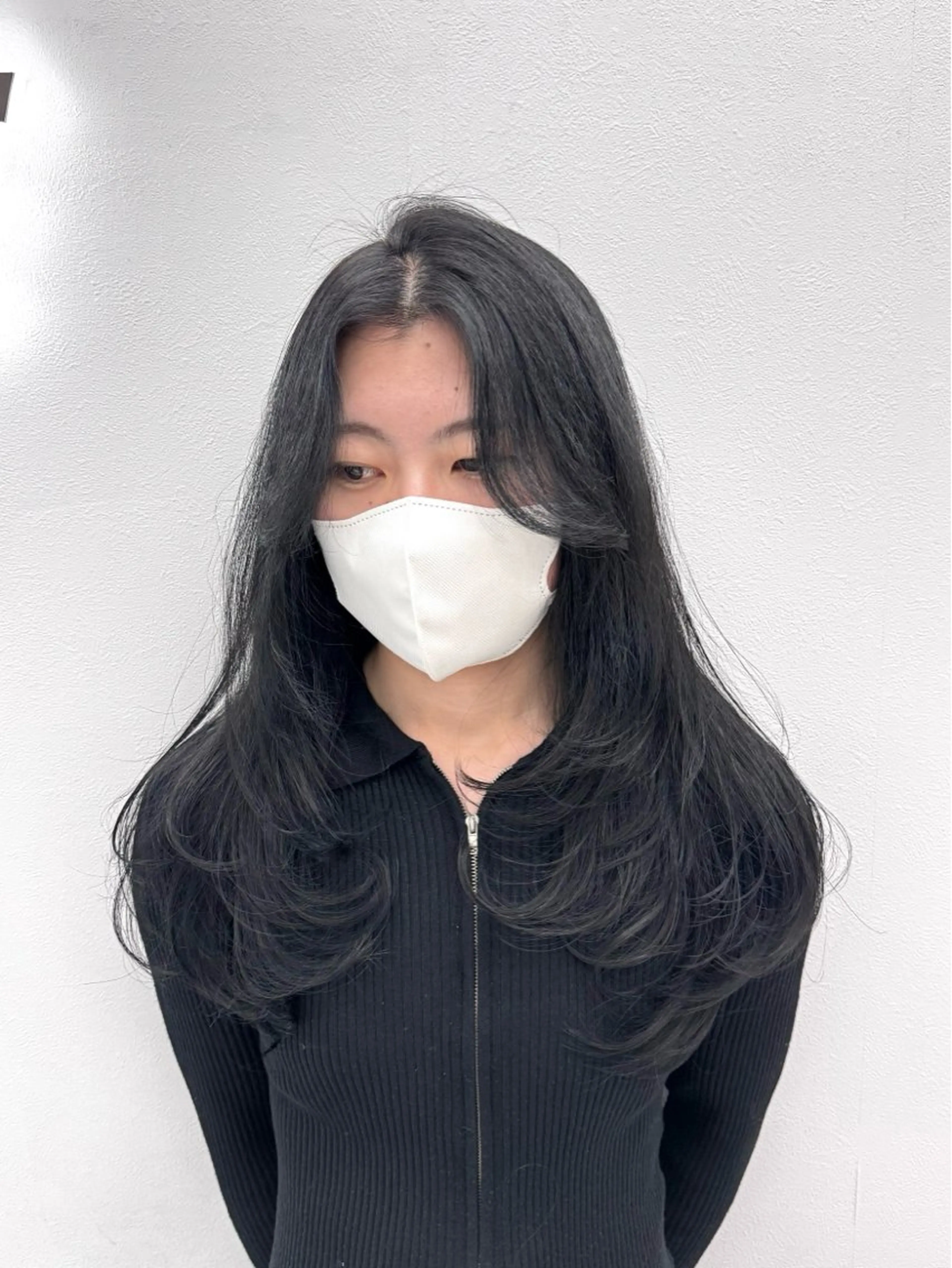 ロング ヘアカラー トリートメント ヘアセット 🤍韓国暗髪 レイヤー🤍きょうのヘアスタイル