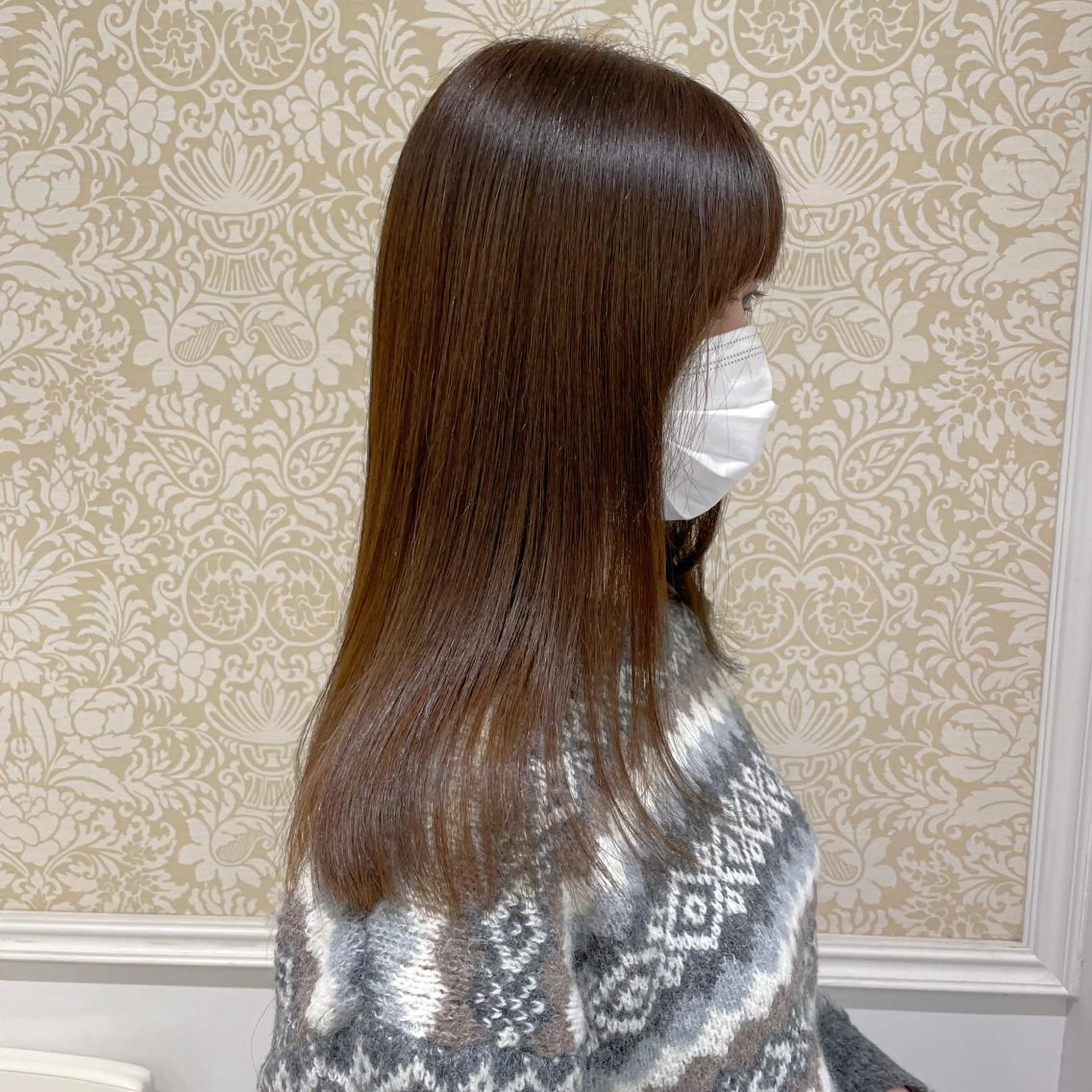 セミロング 暖色系カラー🍊 オオネヨシナリのヘアスタイル